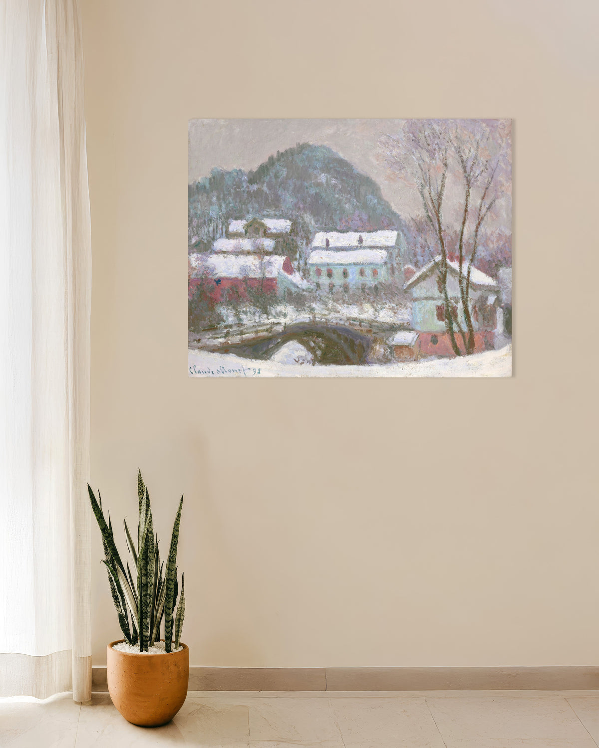 Affiche Sandviken, Norvège, effet de neige (1895) de Claude Monet