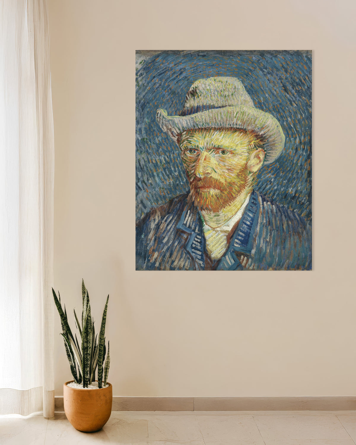 Poster de Autoportrait au chapeau de feutre gris (1887) de Vincent van Gogh