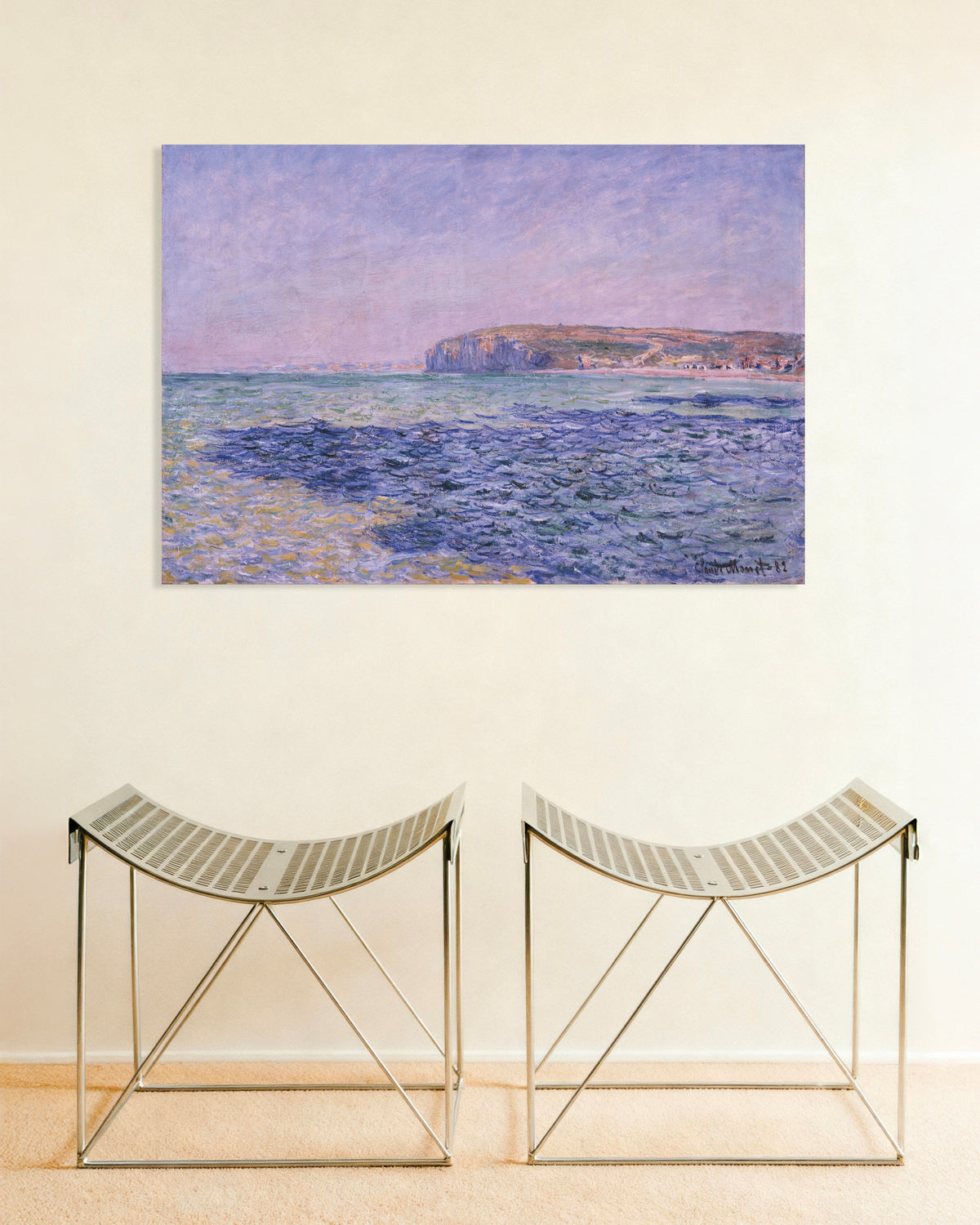 Affiche Ombres sur la mer, falaises de Pourville (1882) de Claude Monet