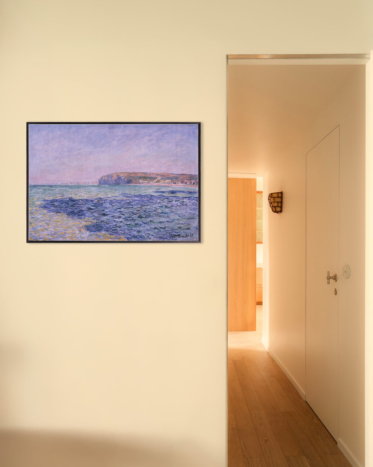 Affiche Ombres sur la mer, falaises de Pourville (1882) de Claude Monet, avec un cadre en métal