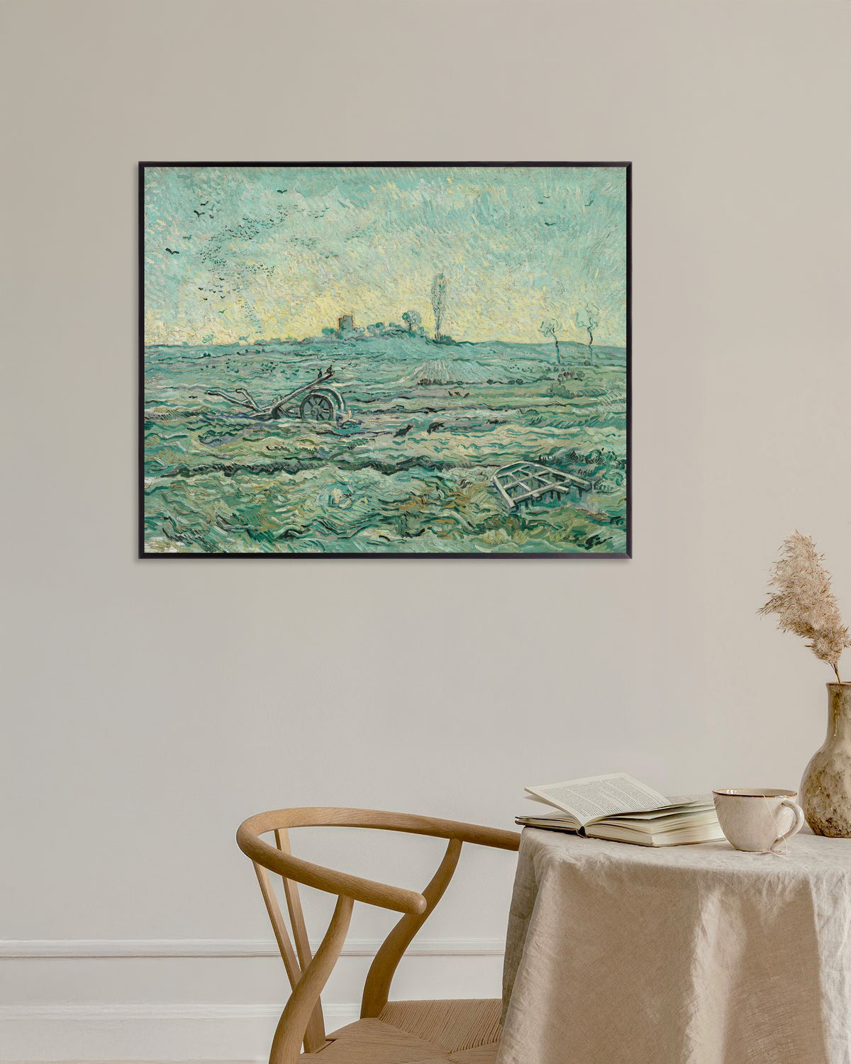 Poster de Champ enneigé avec une herse, d’après Millet (1890), Vincent van Gogh, avec un cadre en métal