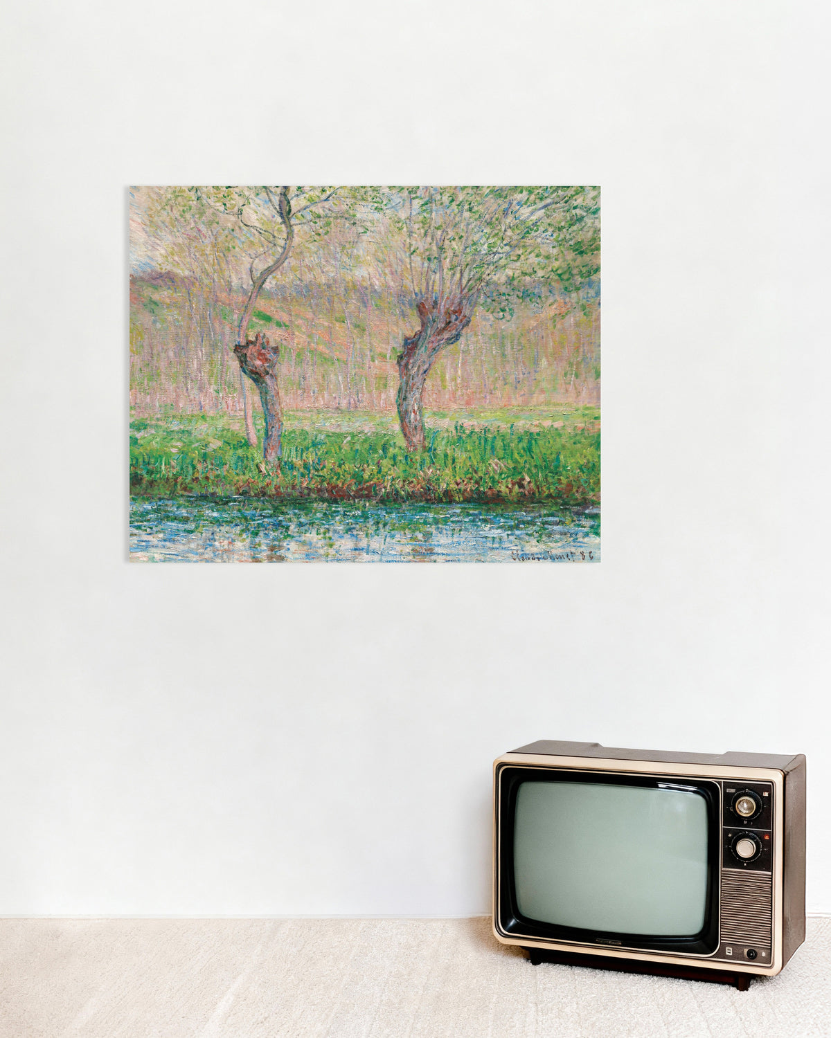 Affiche Printemps, saules (1885) de Claude Monet