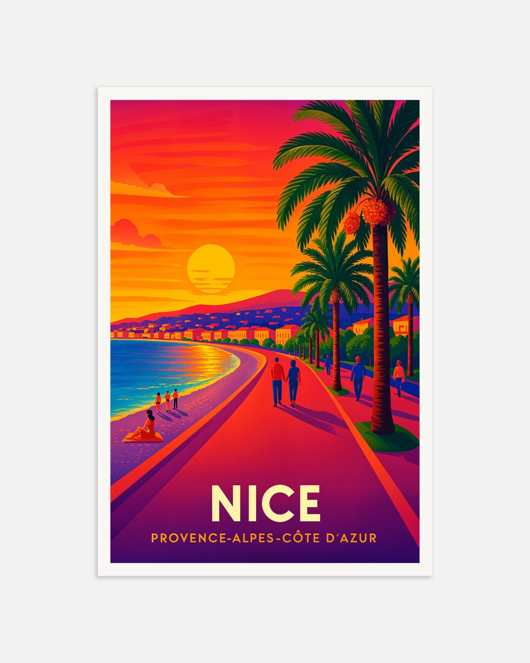 Poster of Sunset Walk in Nice, France – Promenade des Anglais, thumbnail