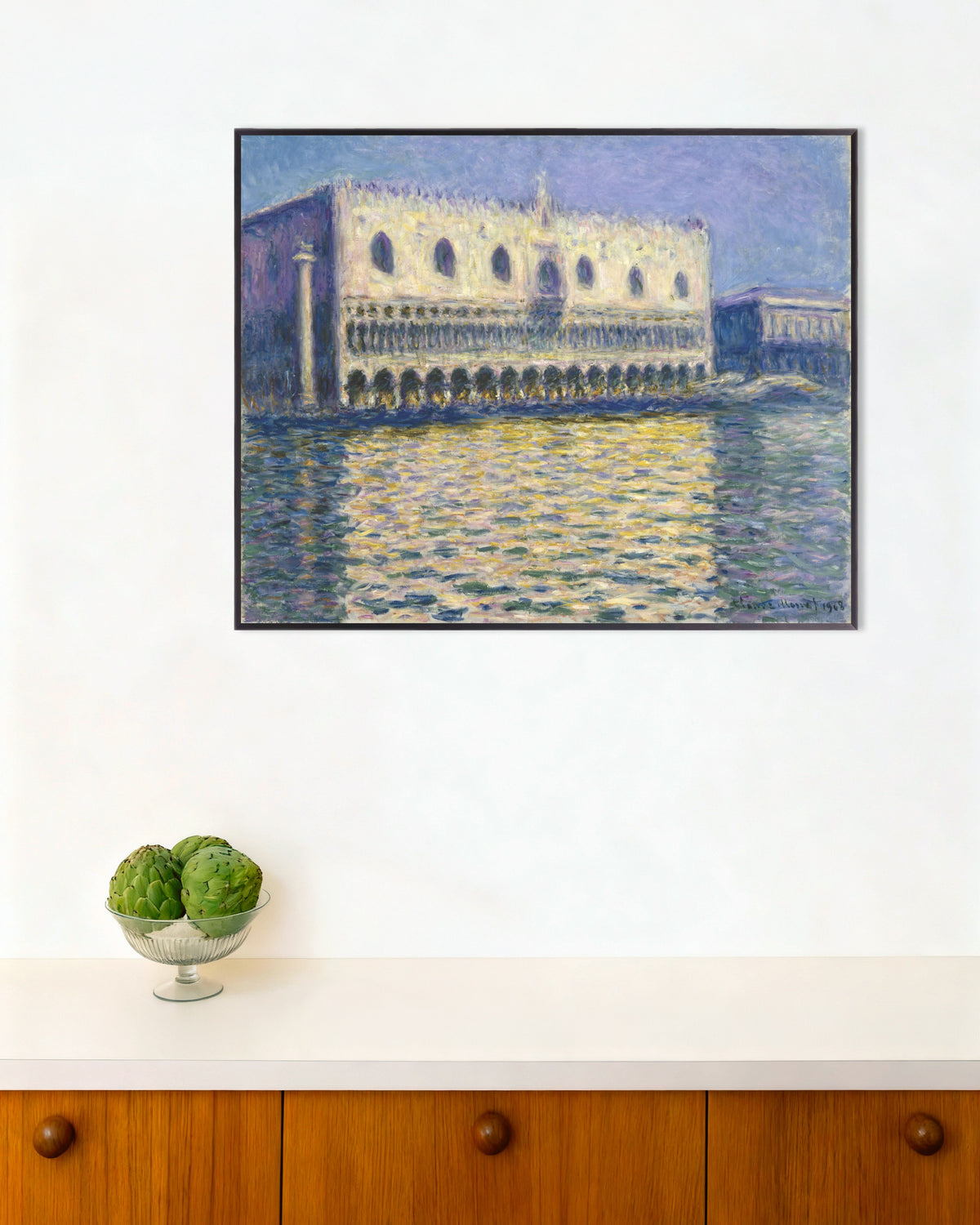 Affiche Le Palais ducal (1908) de Claude Monet, avec un cadre en métal