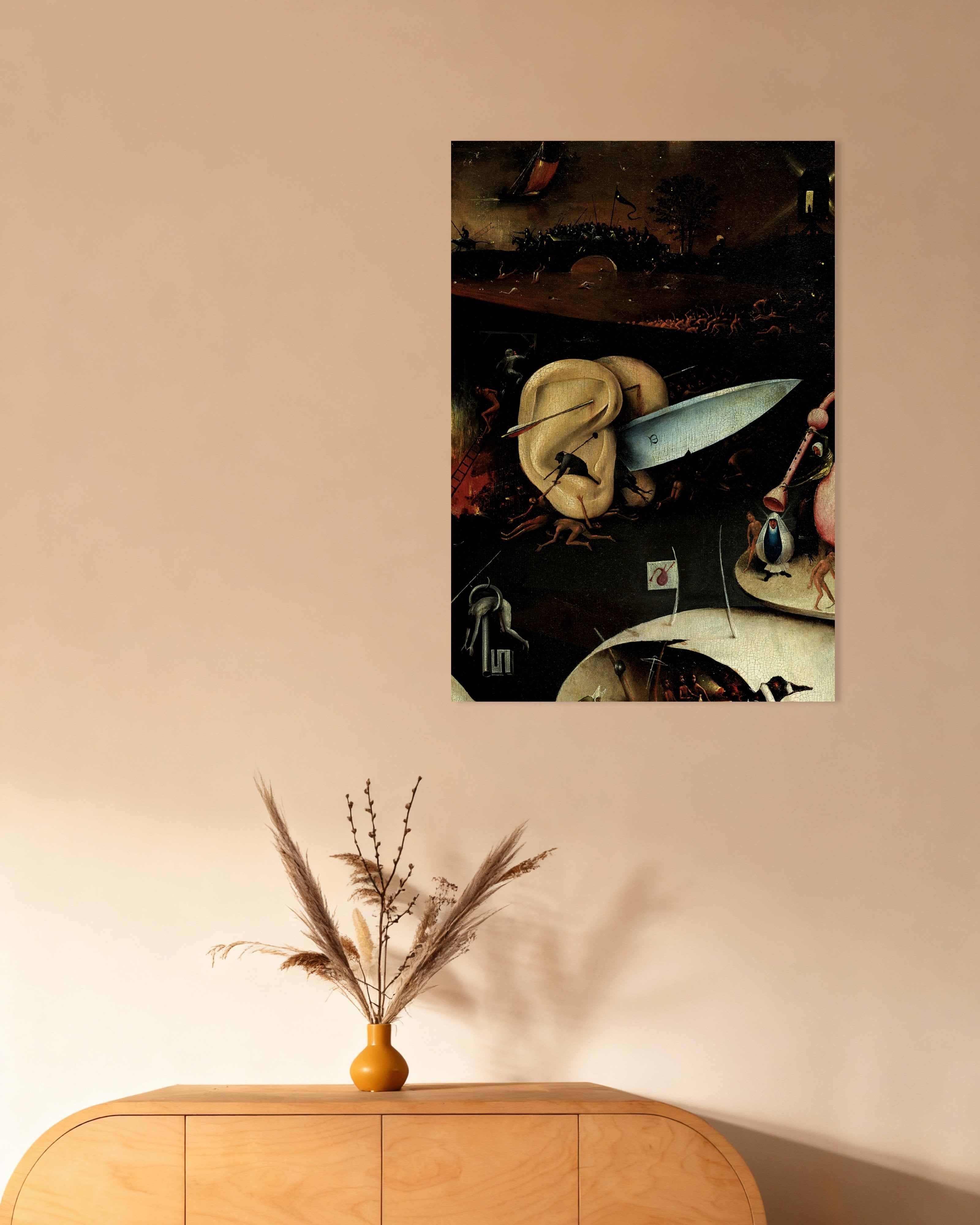 Poster of The giant ears and knife - Detail from The Garden of Earthly Delights