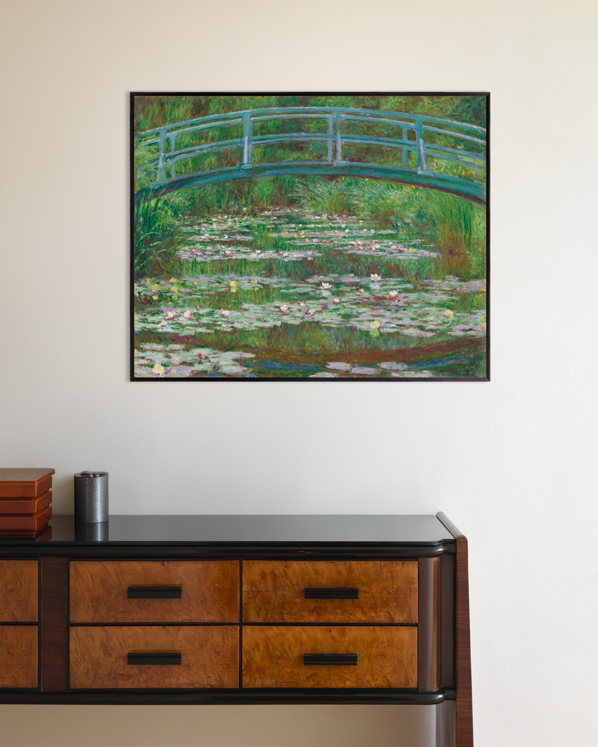 Affiche Le Pont japonais (1899) de Claude Monet, avec un cadre en métal