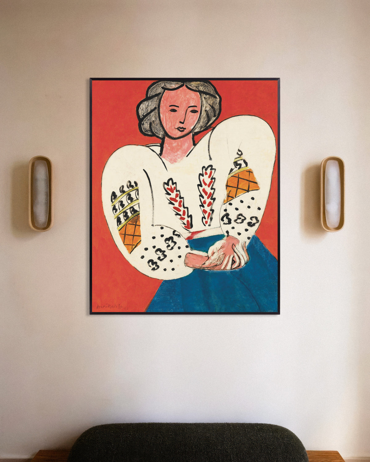 Poster de La blouse roumaine (1940) par Henri Matisse, avec un cadre en métal