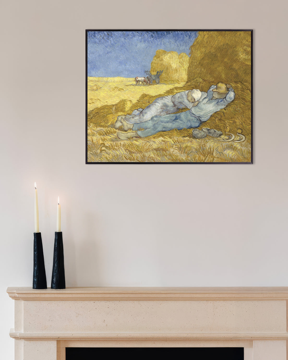 Poster de La Sieste, d’après Millet (1890), de Vincent van Gogh, avec un cadre en métal