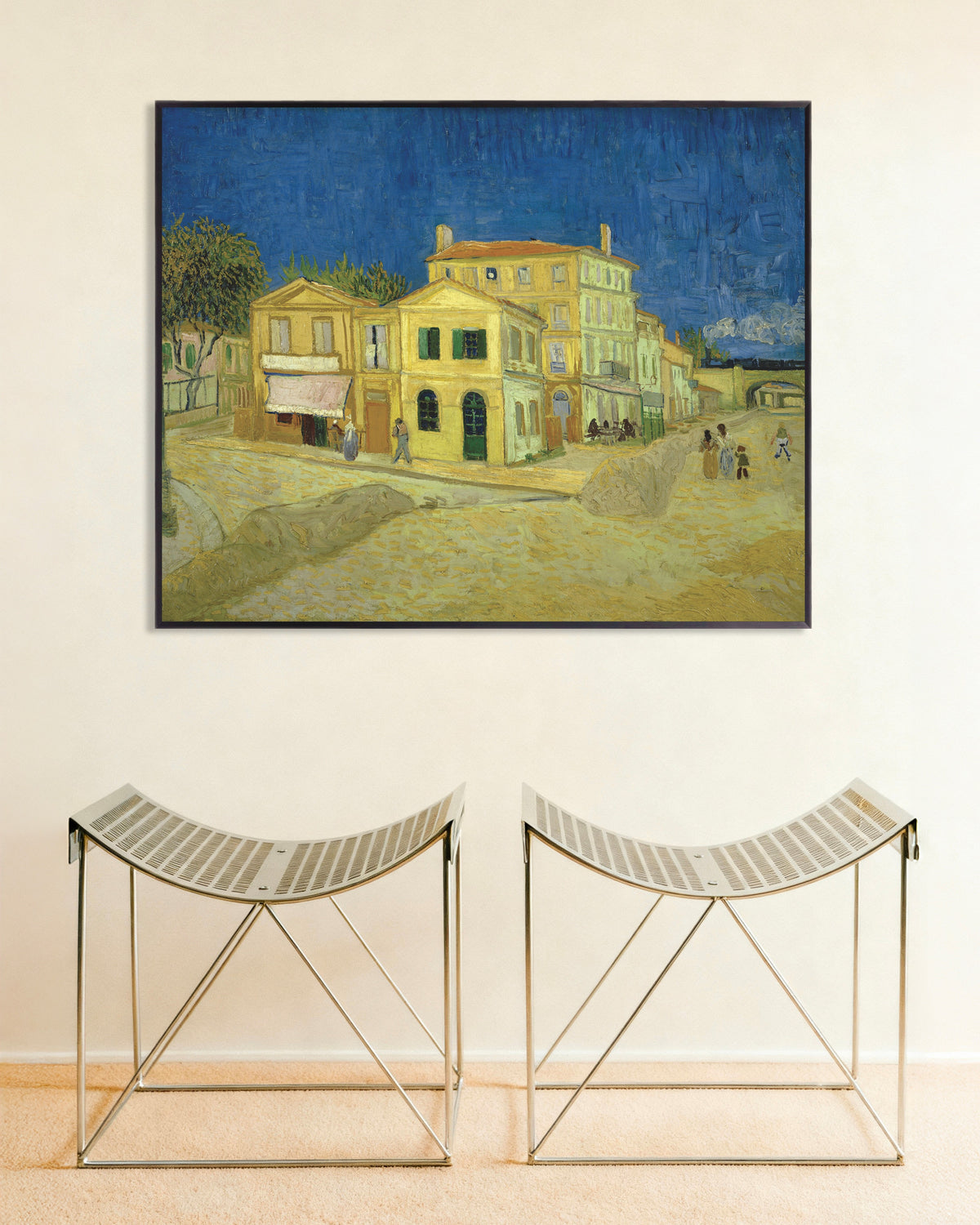 Poster de La Maison jaune, La Rue (1888) de Vincent van Gogh, avec cadre métallique