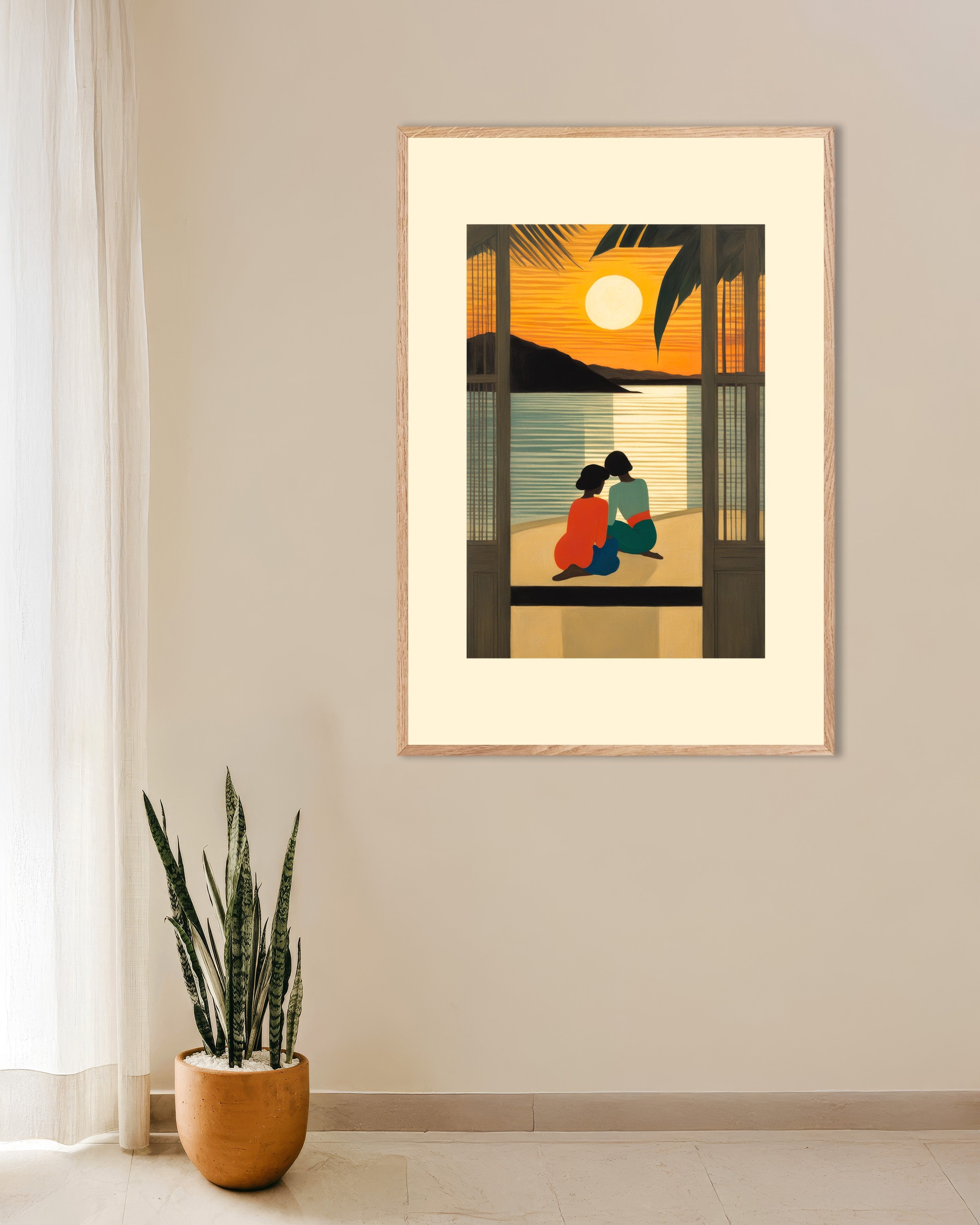 Poster of There, all is order and beauty, Baudelaire, no text, with natural wooden frame