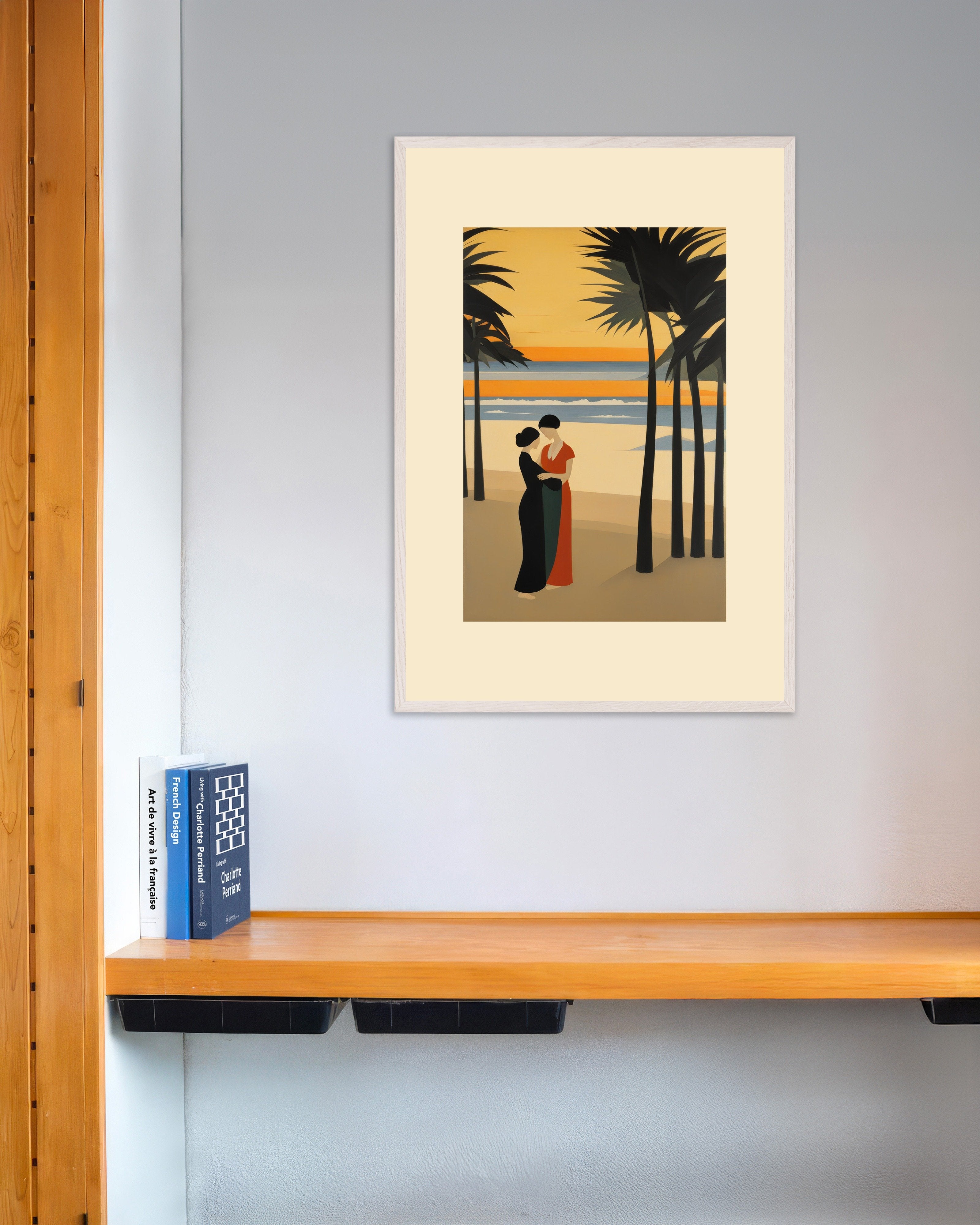 Poster of To love at leisure, Baudelaire, no text, with white wooden frame