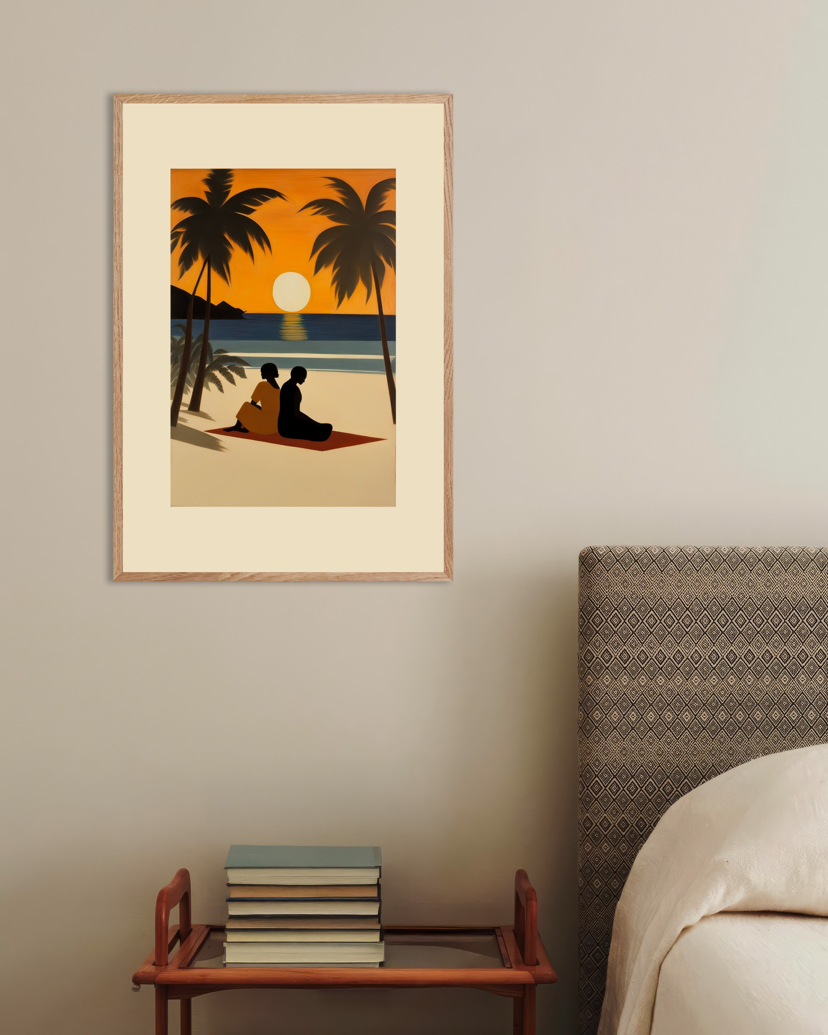 Poster of Velvet eyes, Baudelaire, no text, with natural wooden frame