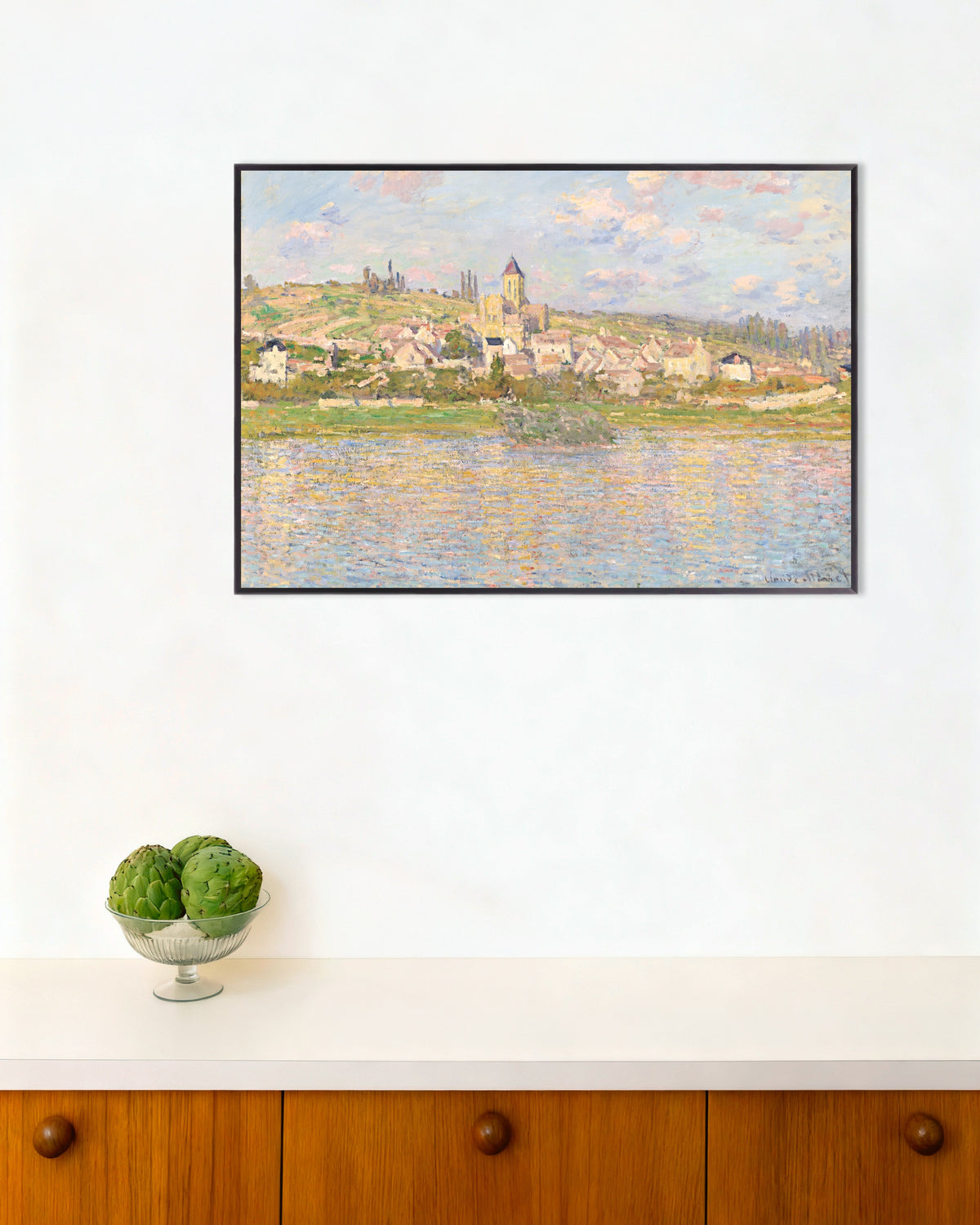 Affiche Vétheuil de Claude Monet, avec un cadre en métal
