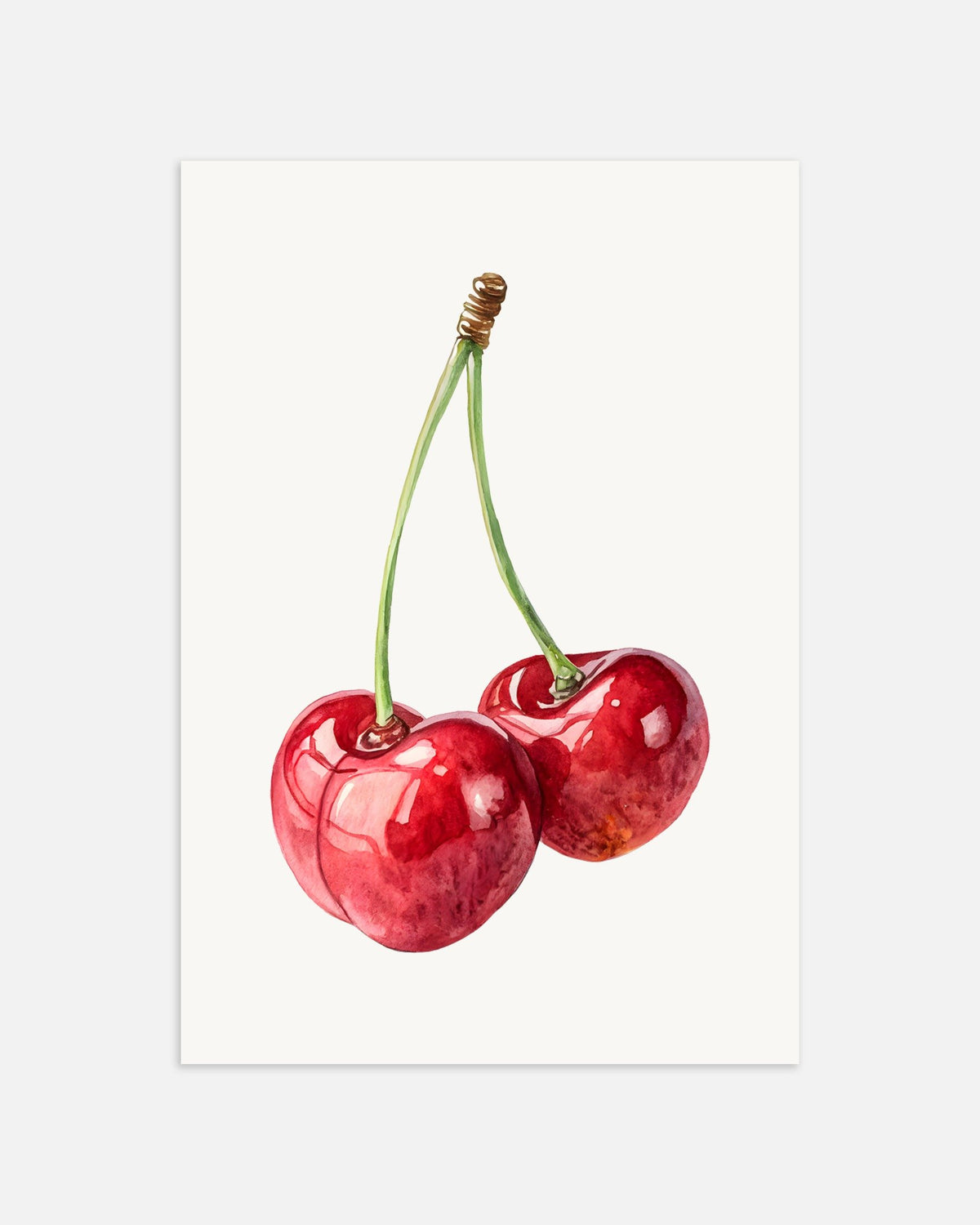 Affiche Cerise Aquarelle – Poster Décoratif Fruit | Posterscape.fr