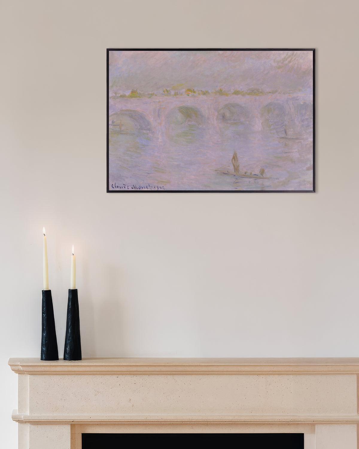Affiche Waterloo Bridge, Londres (1902) de Claude Monet, avec un cadre en métal
