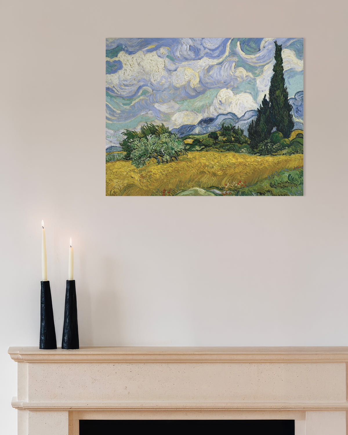 Poster de Champ de blé avec cyprès (1889), de Vincent van Gogh