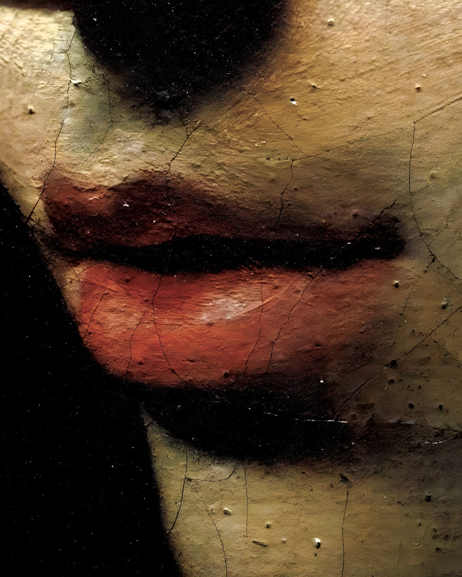 Carravagio, lips detail - art print