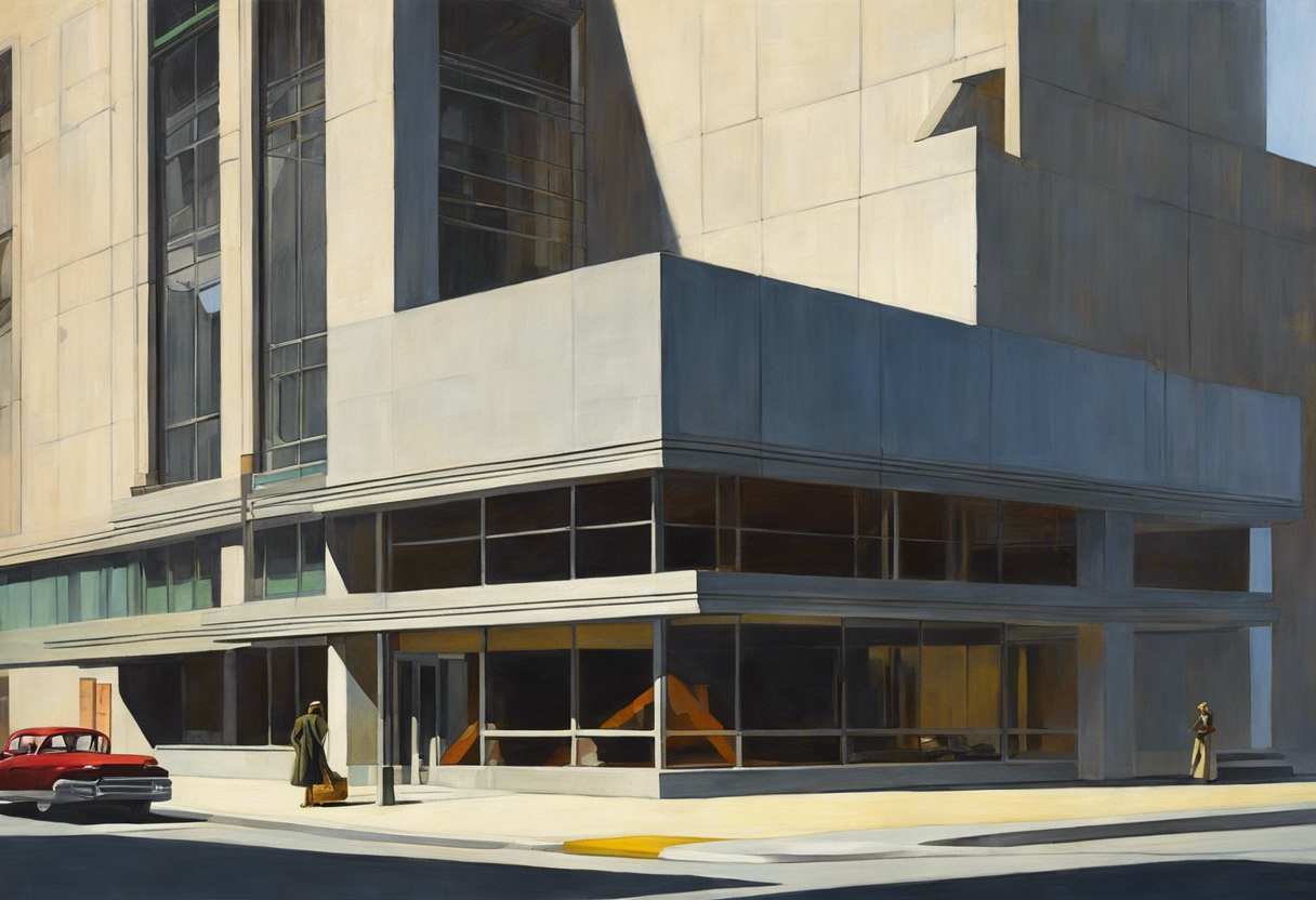 Peinture américaine réaliste du XXème siècle, Architecture brutaliste - Affiche