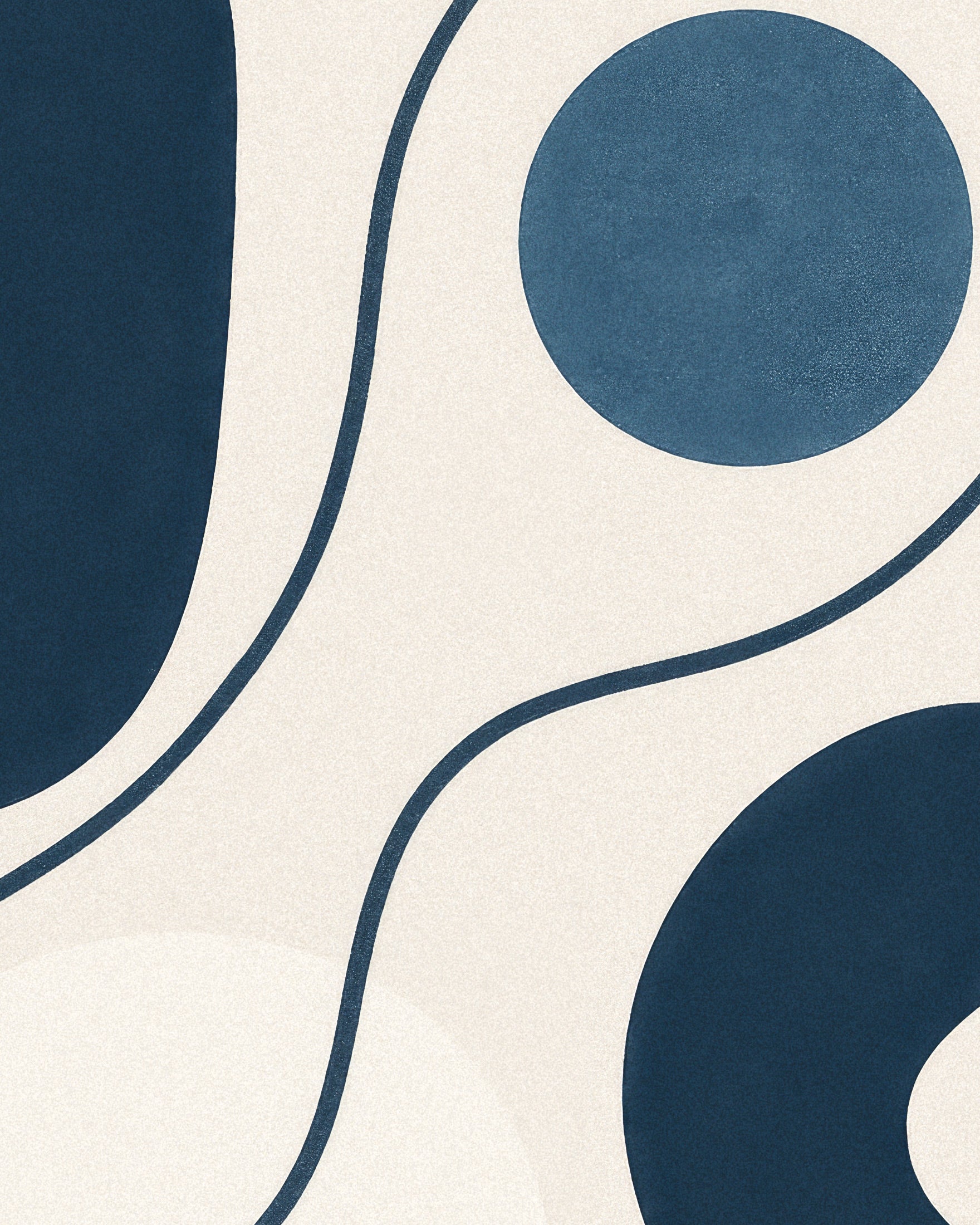 Inflexions 01 – art abstrait moderne en lignes bleues - Affiche
