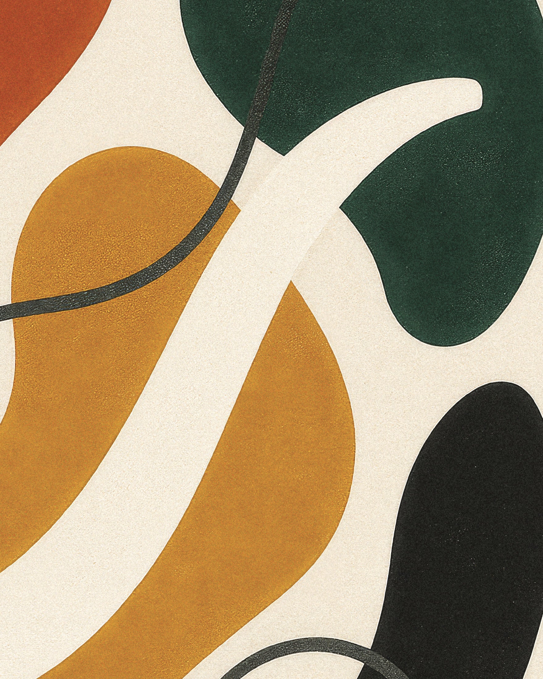Inflexions 02 – Affiche abstraite colorée avec formes organiques