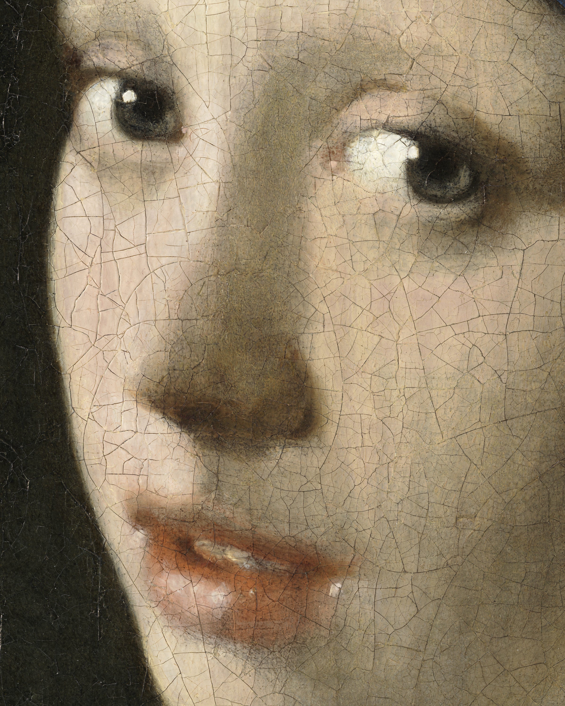 Le visage - Détail poster de la Jeune Fille à la perle de Vermeer