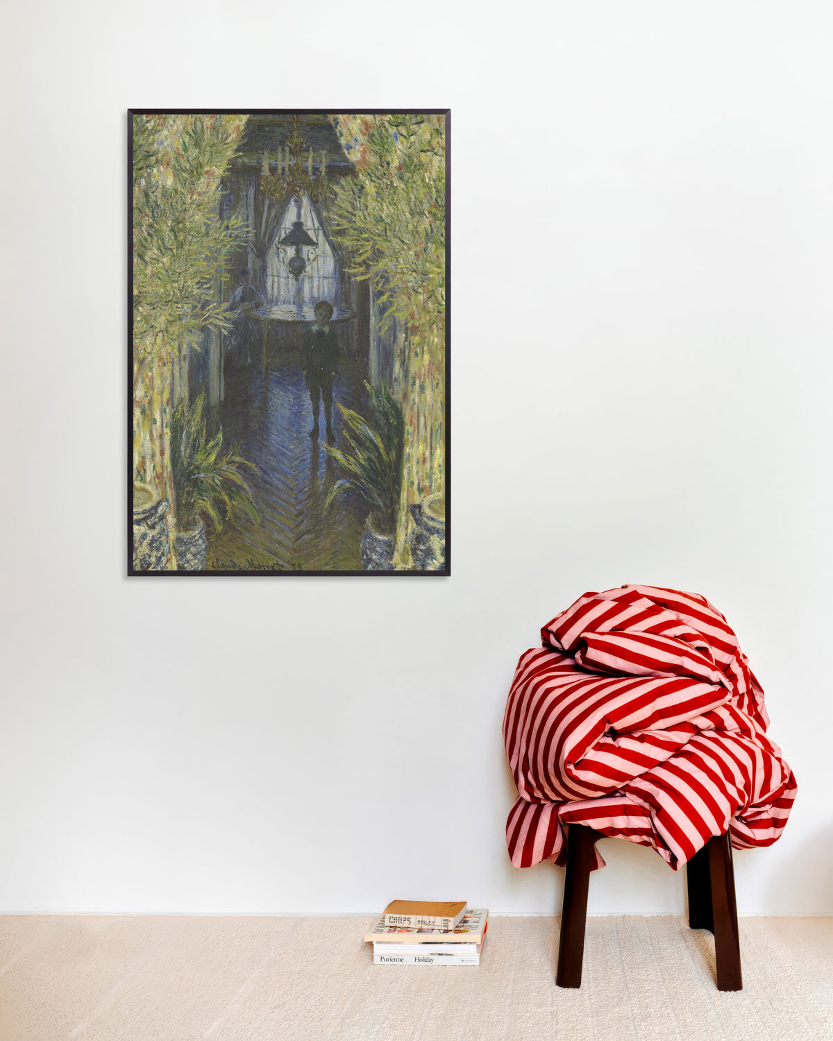 Affiche Un coin d'appartement (1875) de Claude Monet, avec un cadre en métal
