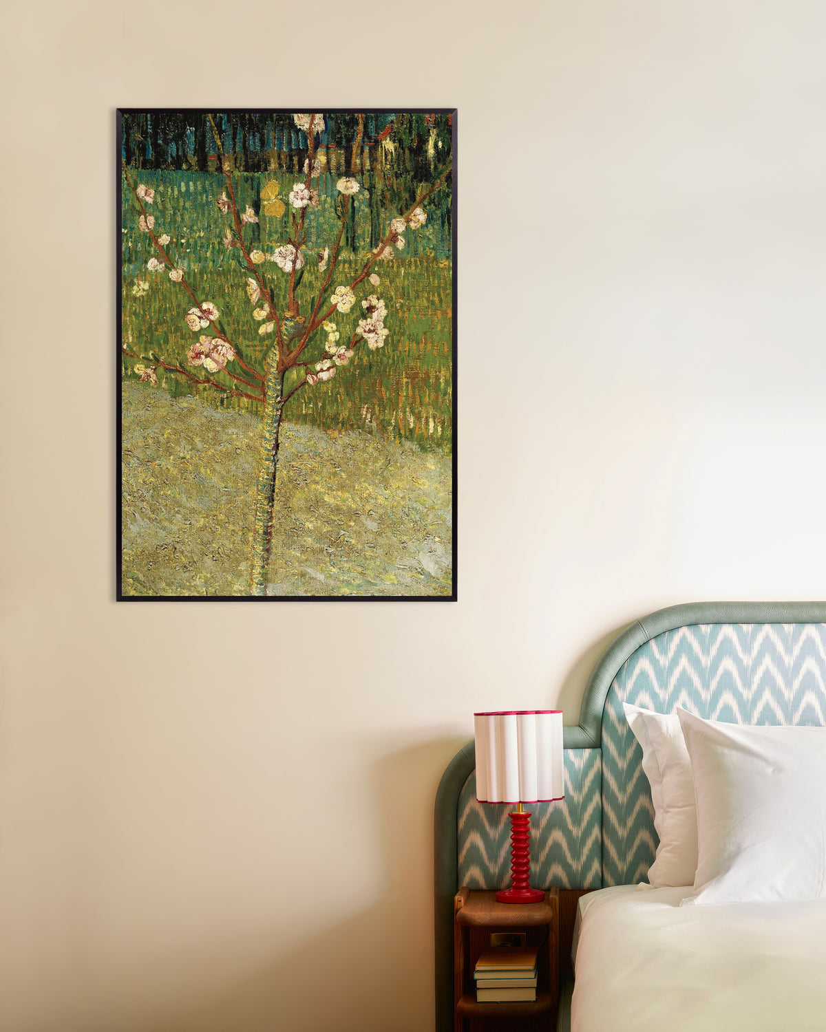 Poster de Amandier en fleurs (1888) de Vincent van Gogh, avec un cadre métallique