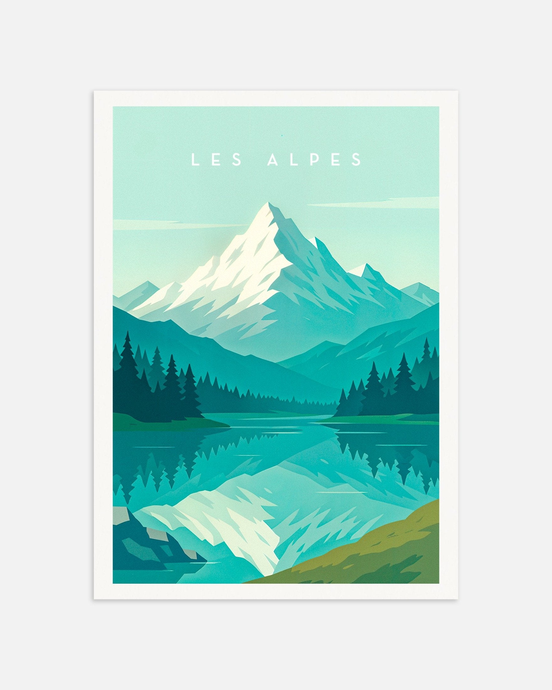 Poster of Alps Poster - Minimalist Mountain Art Print, thumbnail