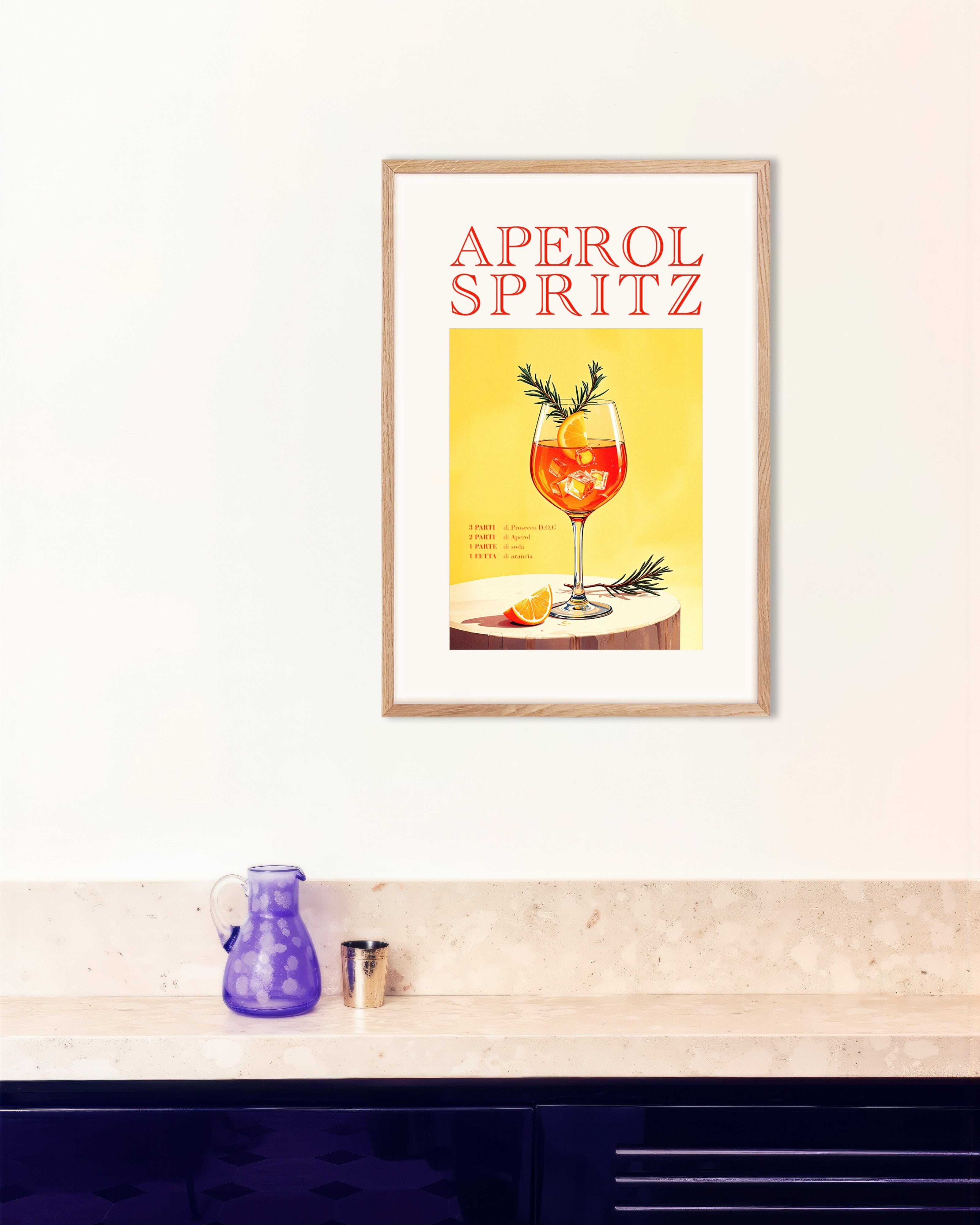 Poster of Aperol Spritz - Poster, with natural wooden frame