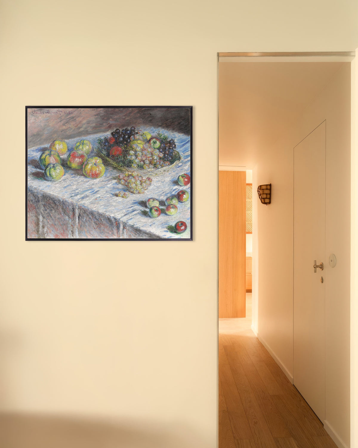 Affiche Pommes et raisins (1880) de Claude Monet, avec un cadre en métal