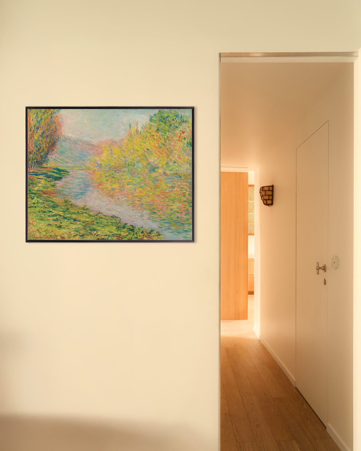 Affiche Automne à Jeufosse (1884) de Claude Monet, avec un cadre en métal