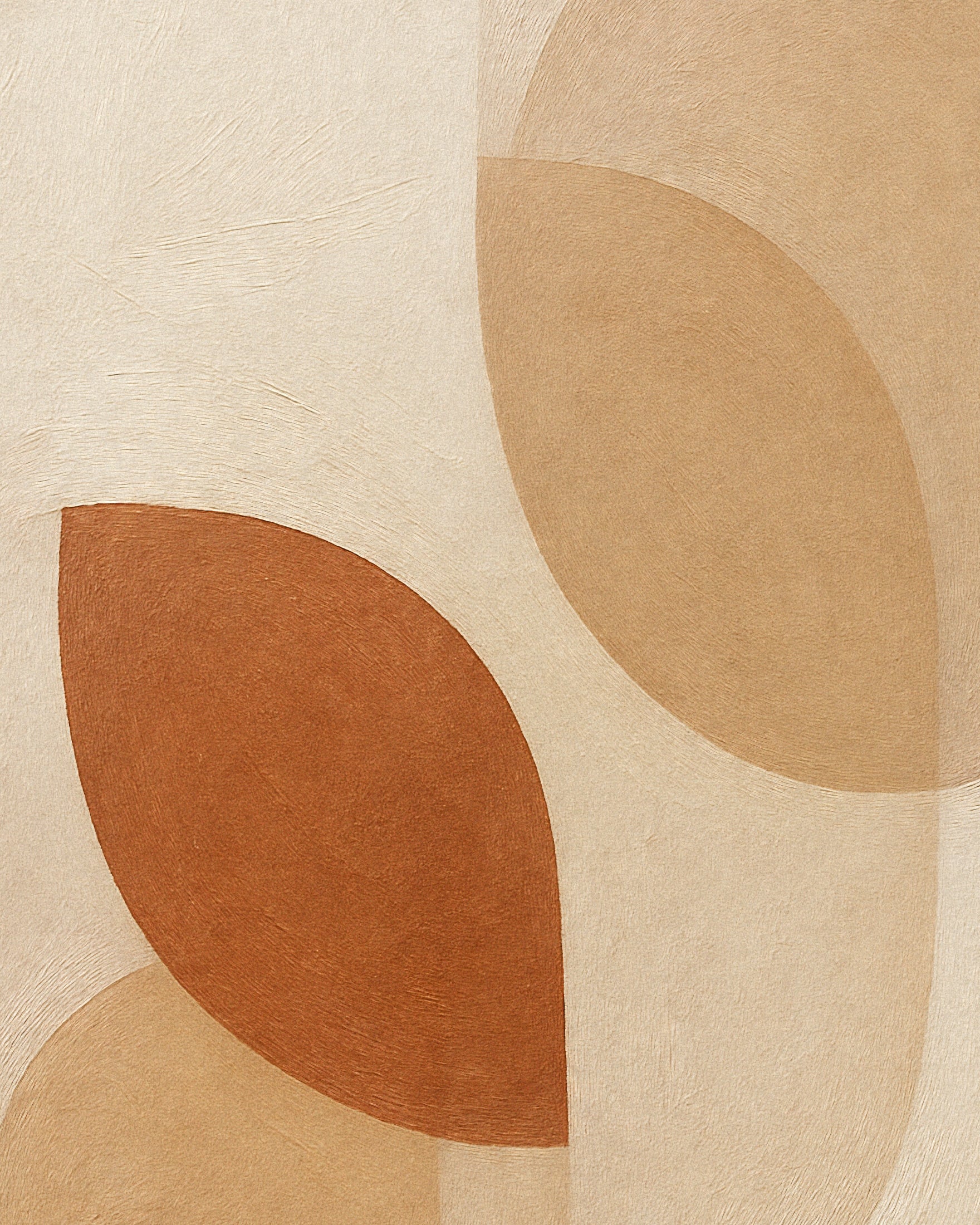 Feuilles d'automne – formes abstraites de feuilles aux tons terreux - Affiche