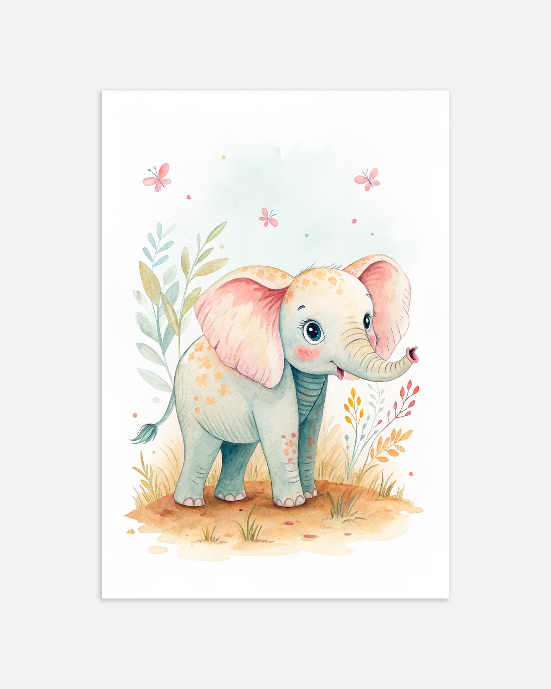 Poster of Baby Elephant Poster - Safari Nursery Wall Art, thumbnail