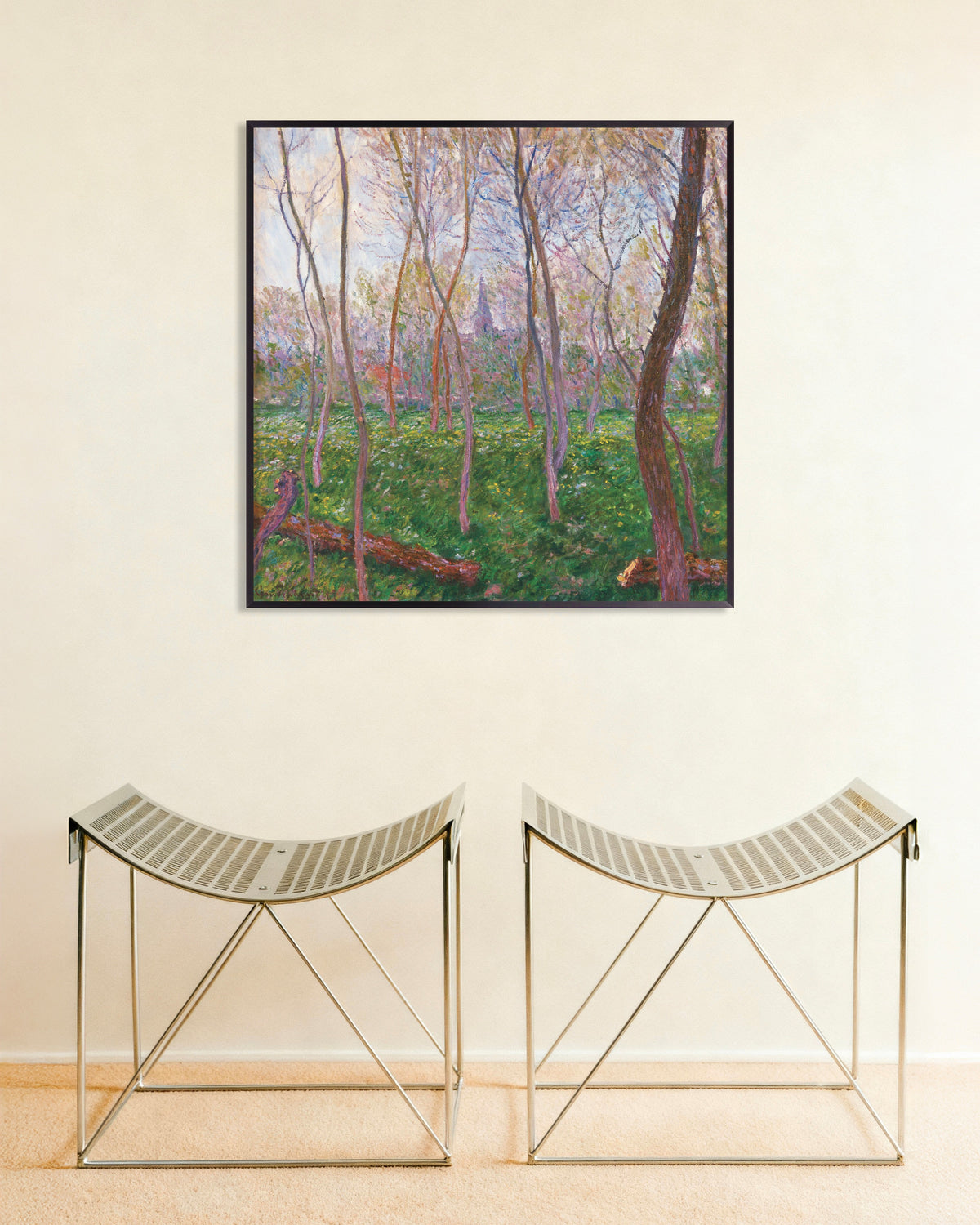 Affiche Bennecourt (1887) de Claude Monet, avec un cadre en métal