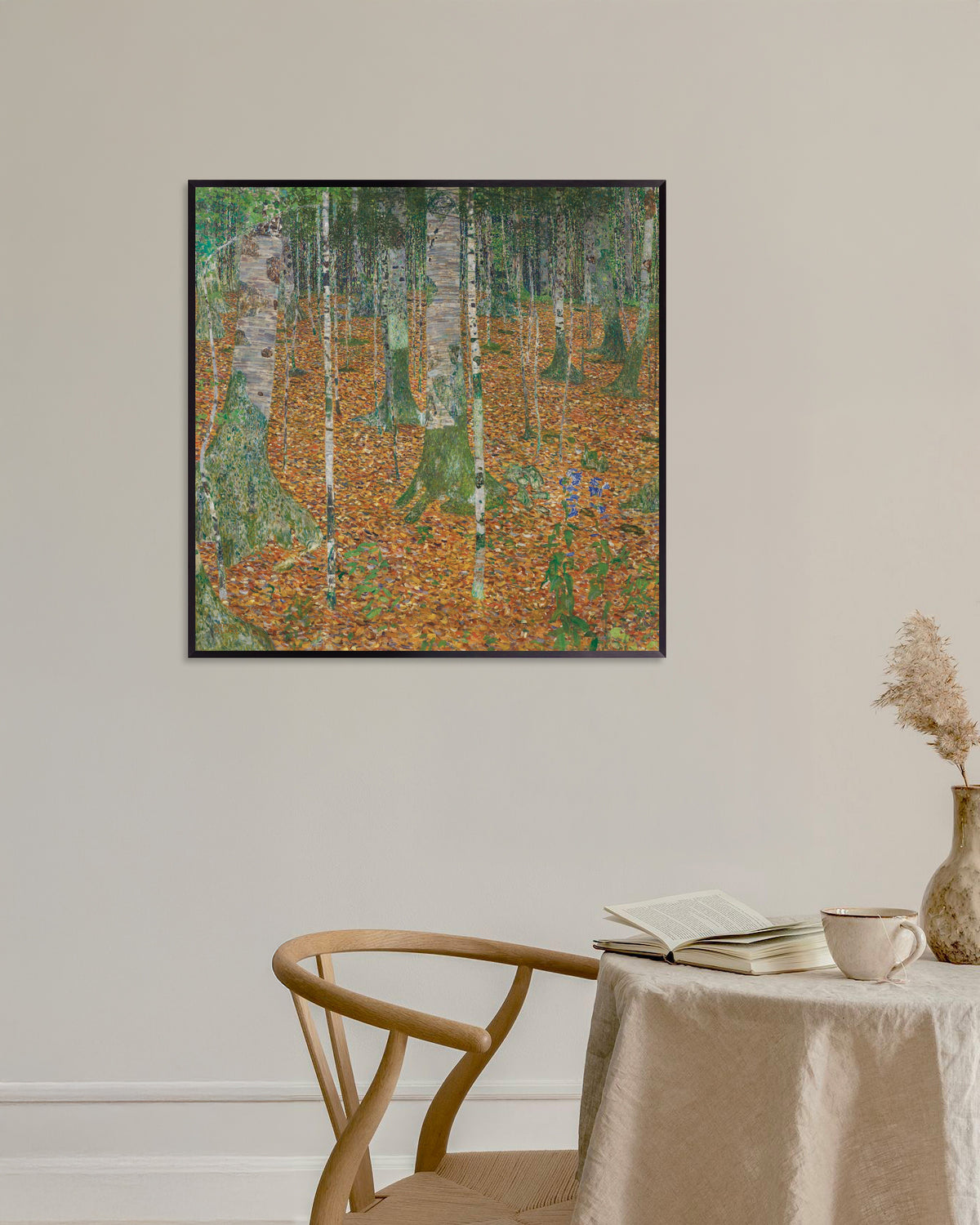 Affiche Forêt de bouleaux (1903) de Gustav Klimt, avec un cadre en métal