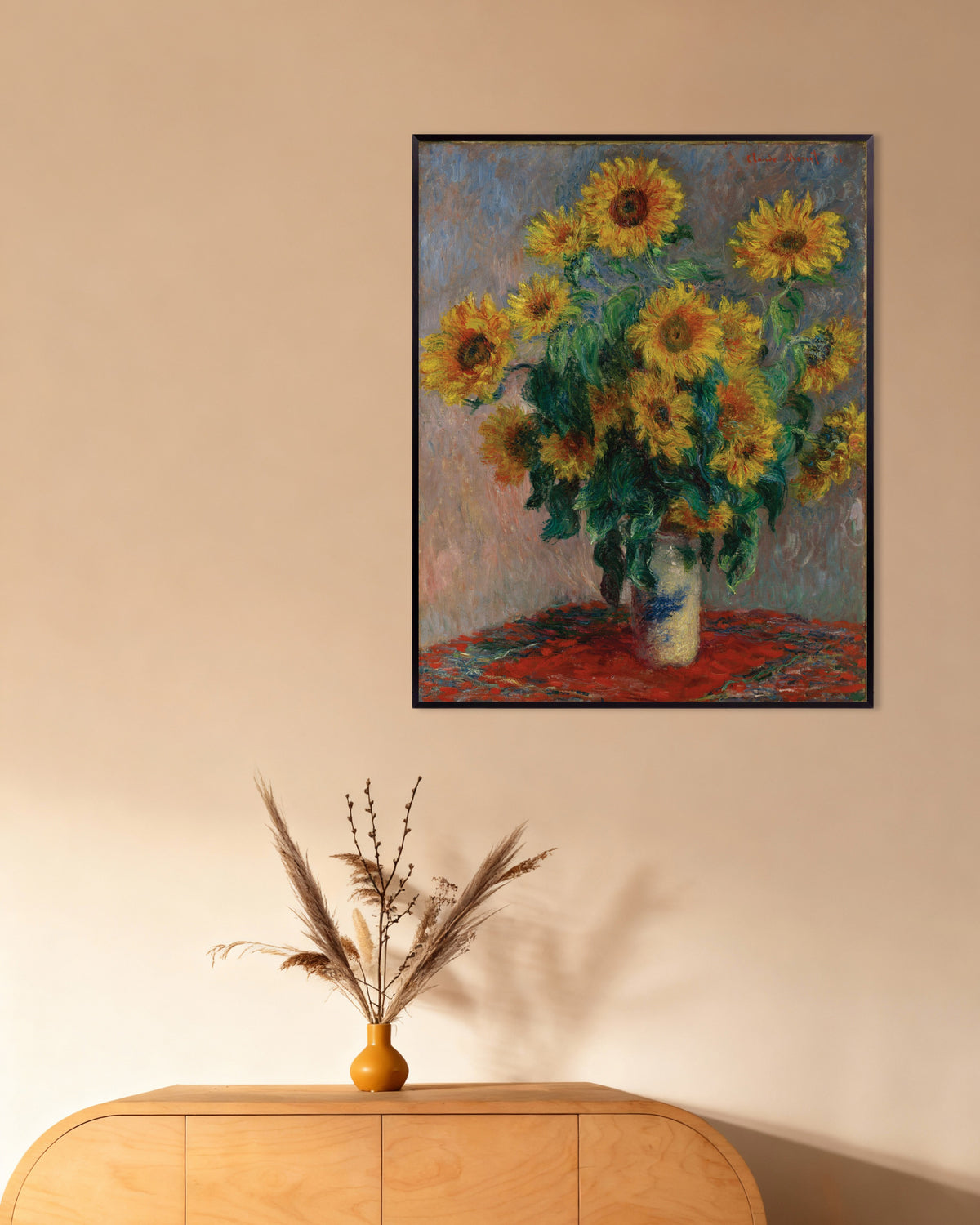 Affiche Bouquet de soleils (1881) de Claude Monet, avec un cadre en métal
