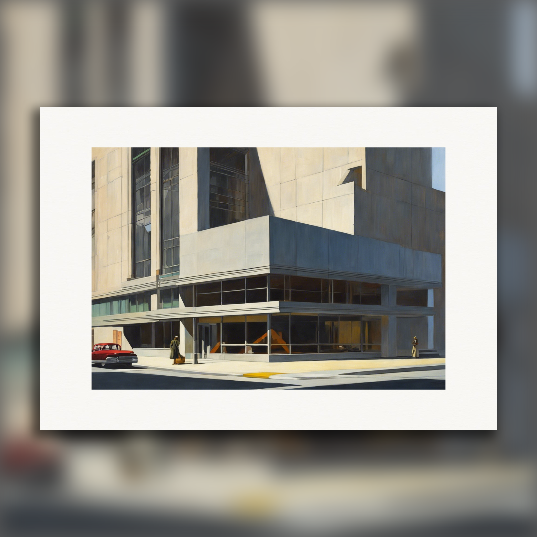 Peinture américaine réaliste du XXème siècle, Architecture brutaliste - Affiche