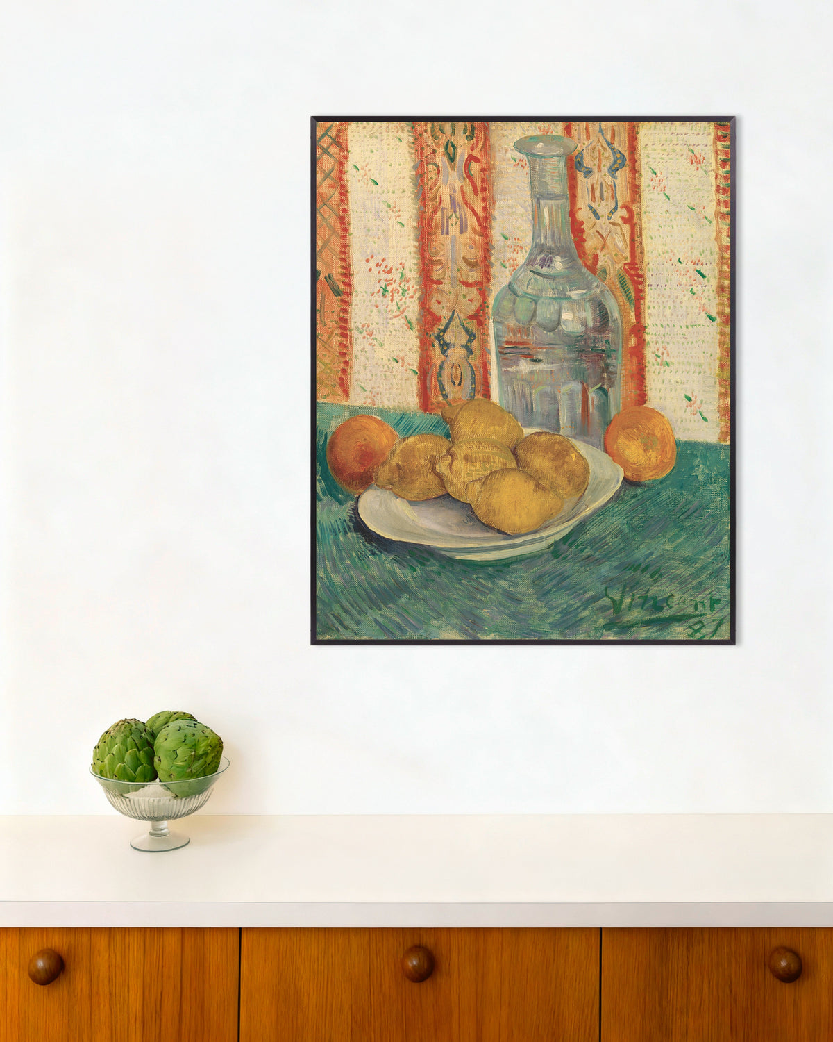 Poster de Carafe et plat avec des agrumes (1887), Vincent van Gogh, avec un cadre en métal