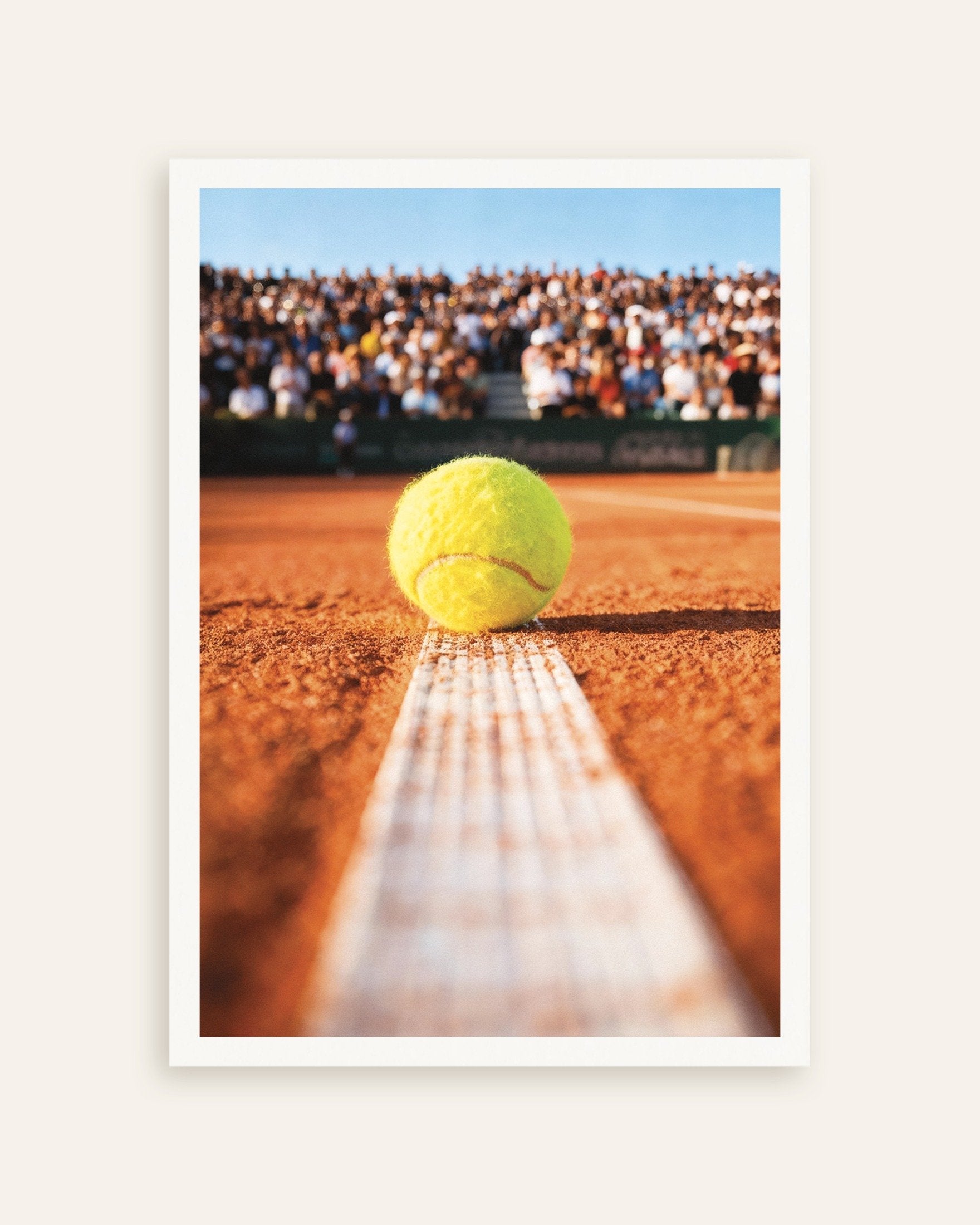Poster of Clay court tennis poster – Close-up ball photography print, thumbnail