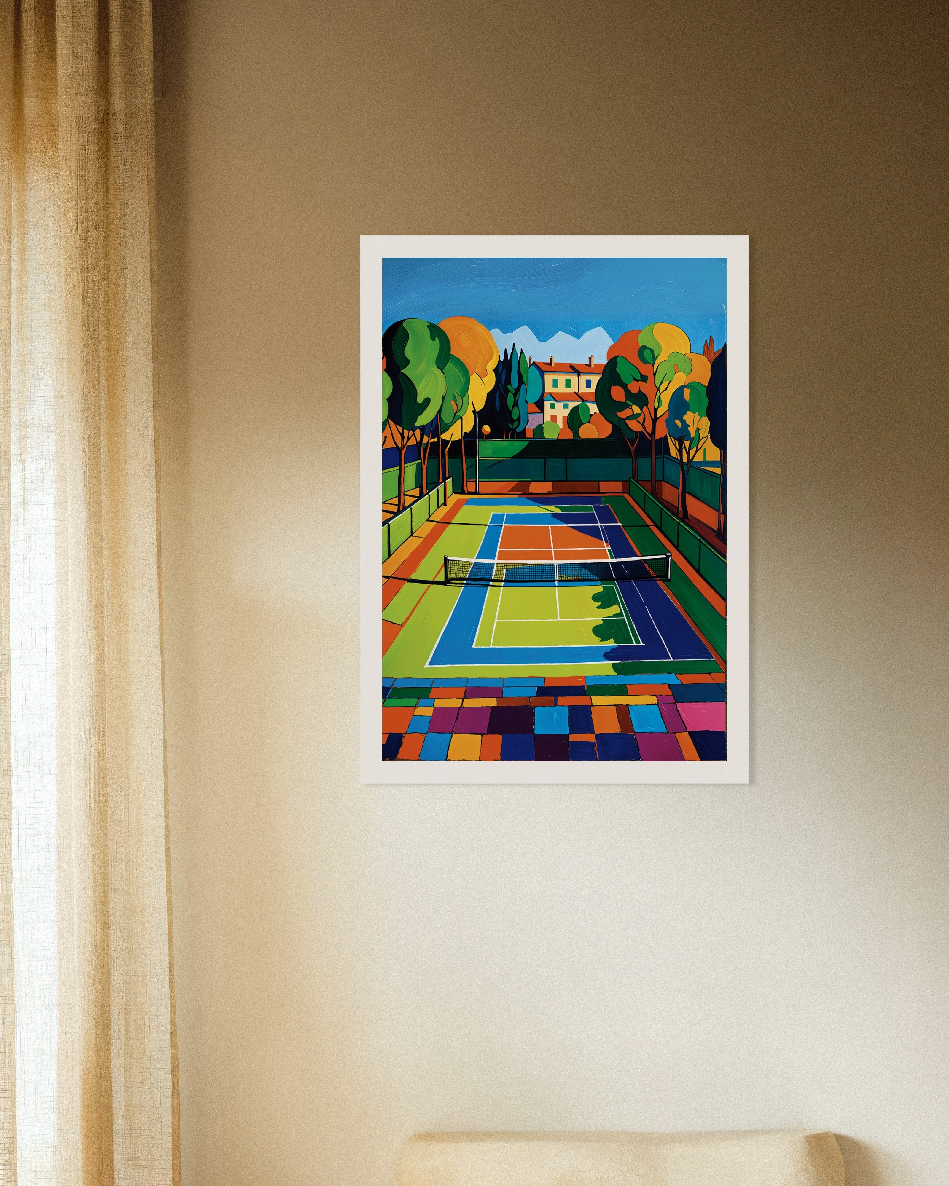 Poster of Colorful fauvist tennis court