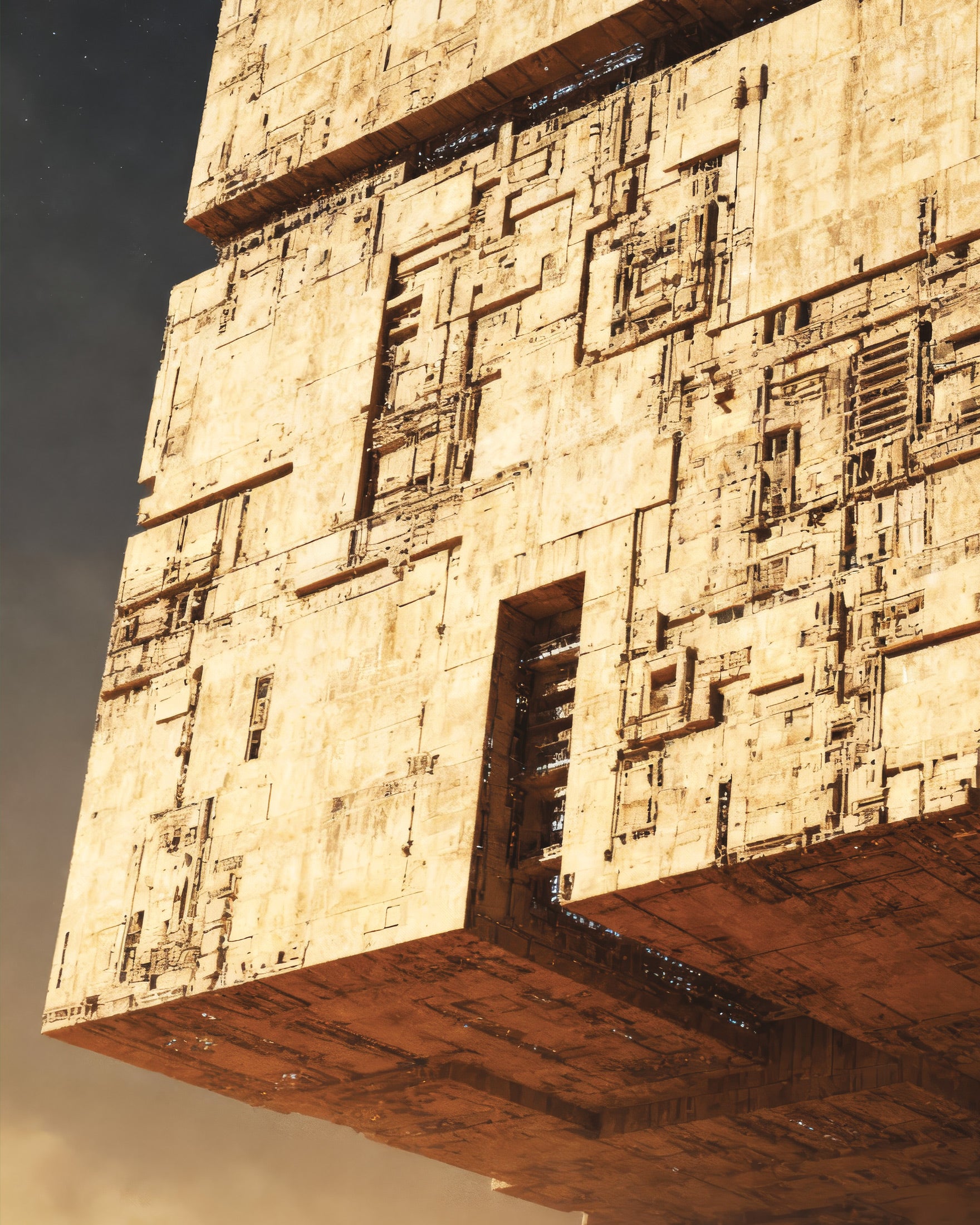 Cube Désert Colossal, Dune, Affiche Méga-structure Sci-Fi