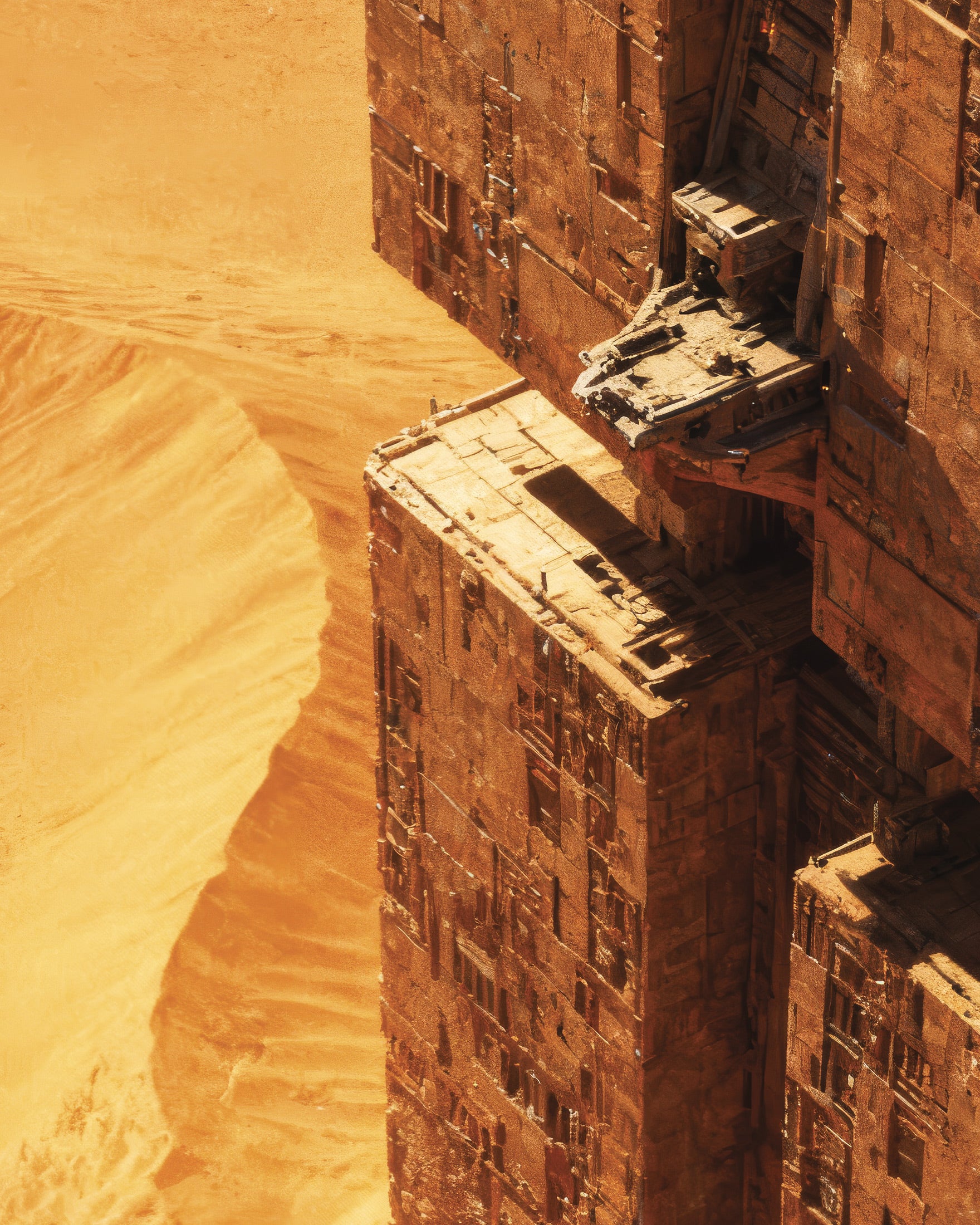 Poster Forteresse du Désert, Dune, Affiche d'Art Méga-structure Sci-Fi