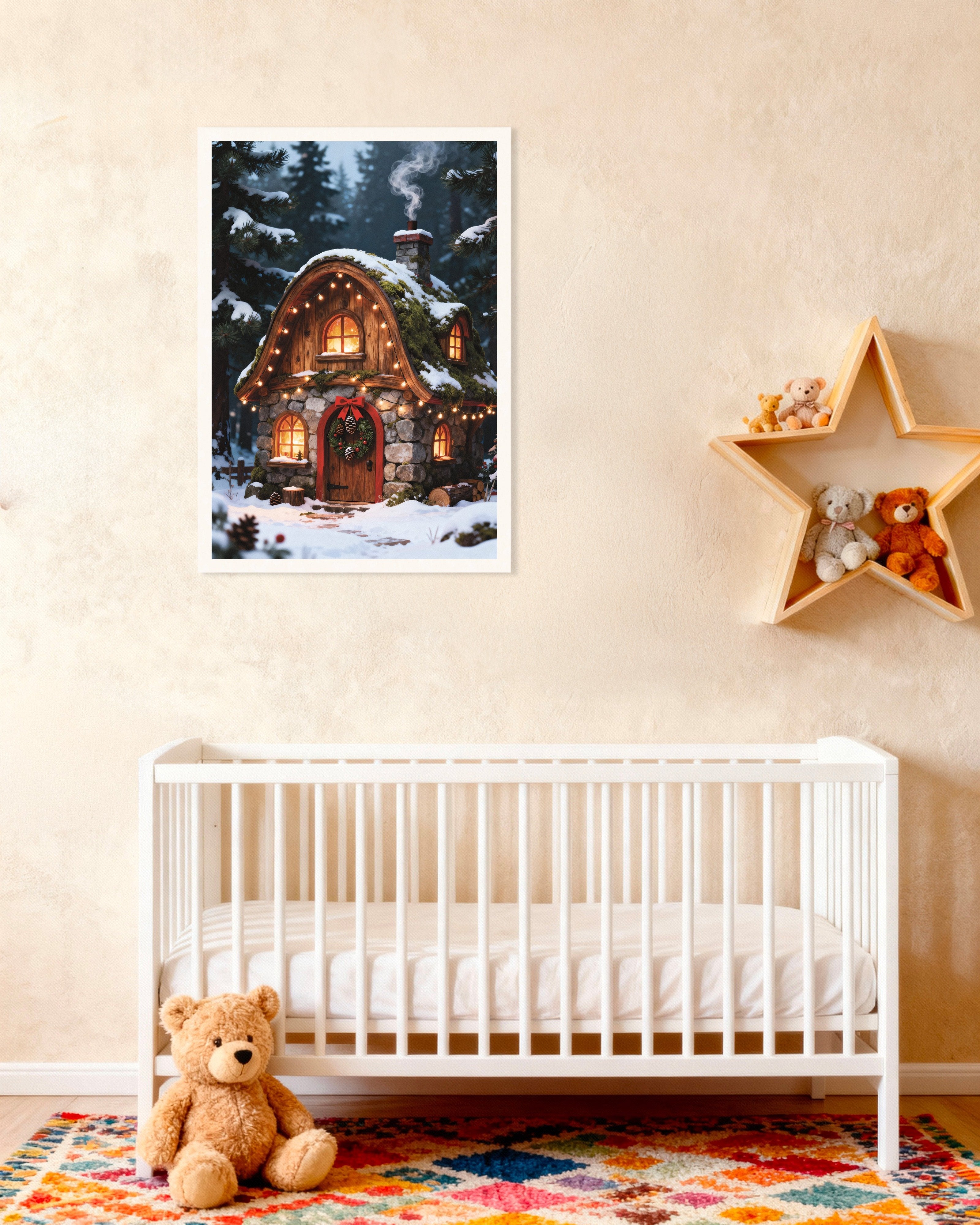 Poster of Elf cottage in the snowy forest poster