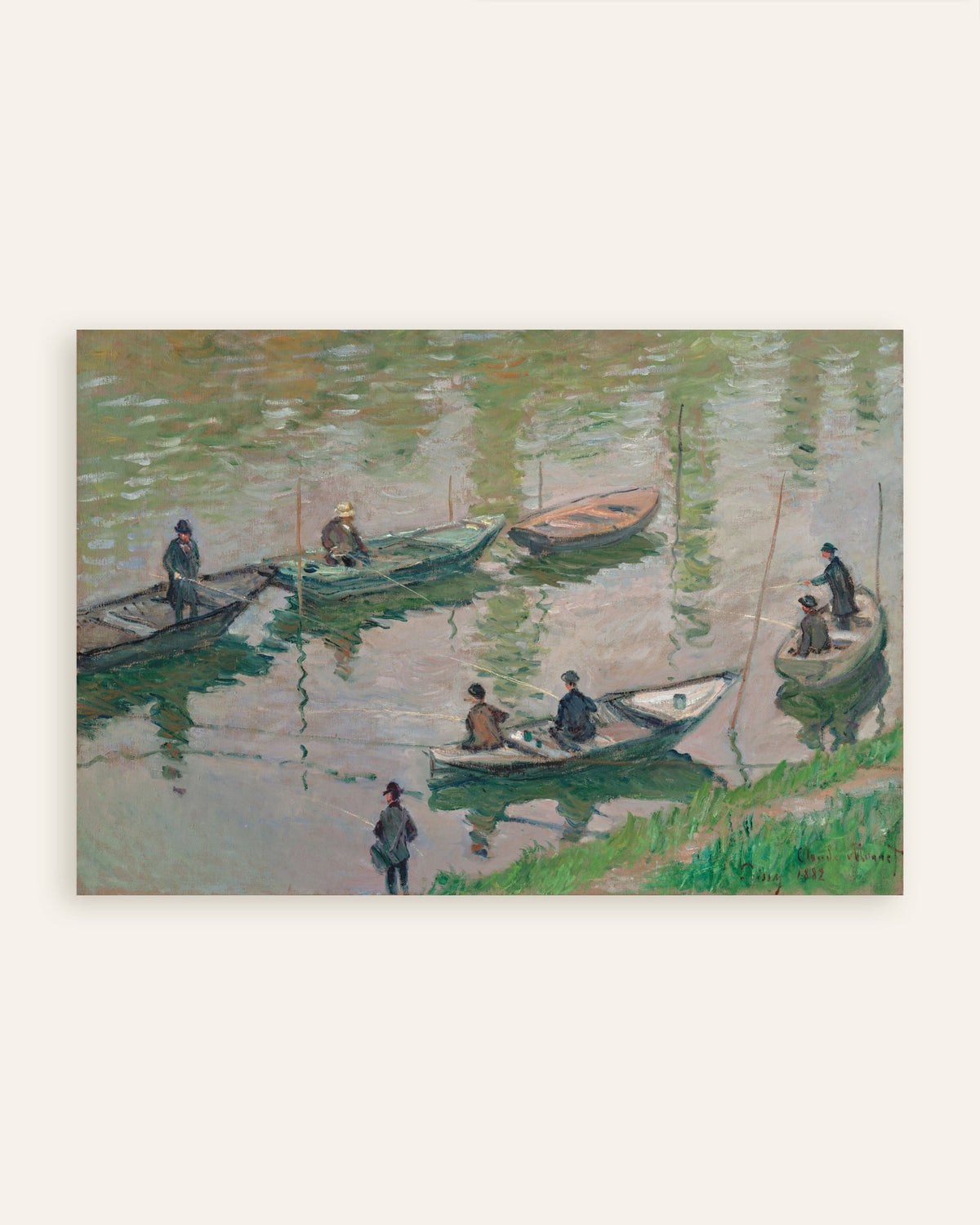Affiche Pêcheurs sur la Seine à Poissy (1882) de Claude Monet, miniature