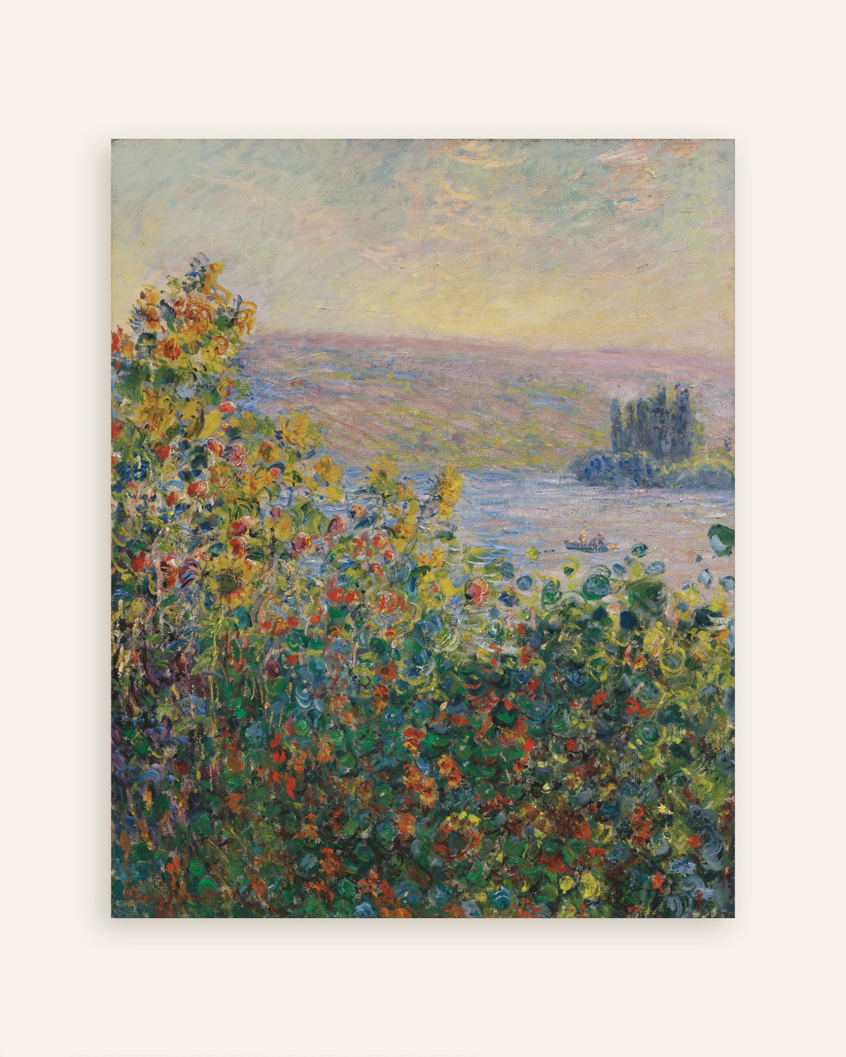 Affiche Massif de fleurs à Vétheuil (1881) de Claude Monet, miniature