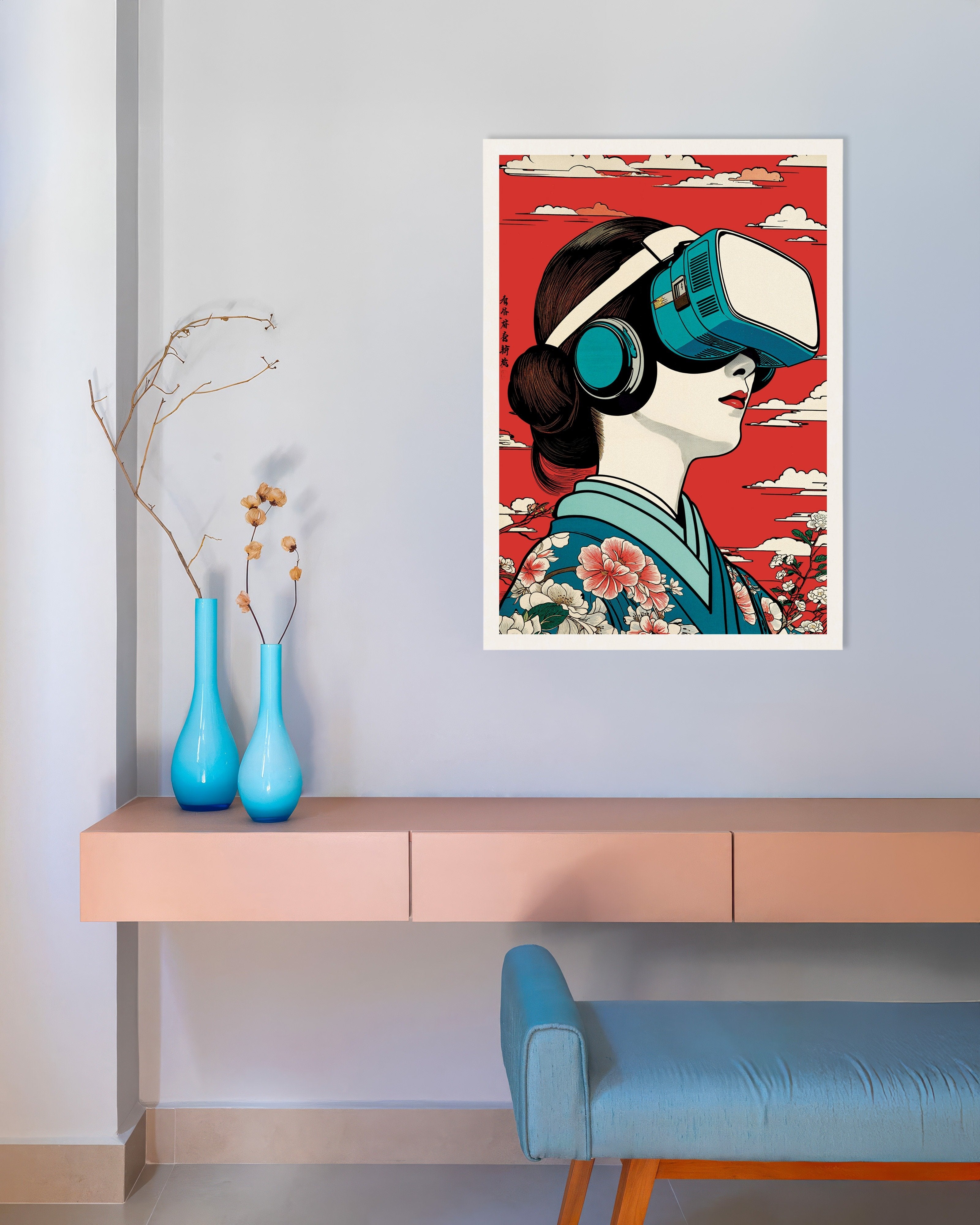 Poster of "Geisha VR" Poster - Hiroshige Tribute x Modern Technology