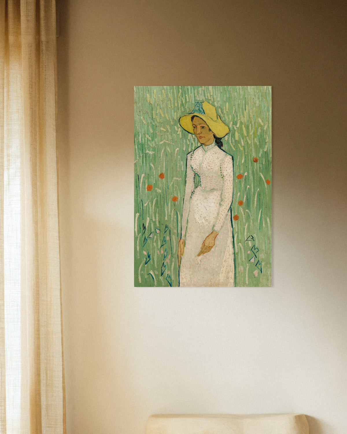 Poster Jeune fille en blanc (1890), Vincent van Gogh