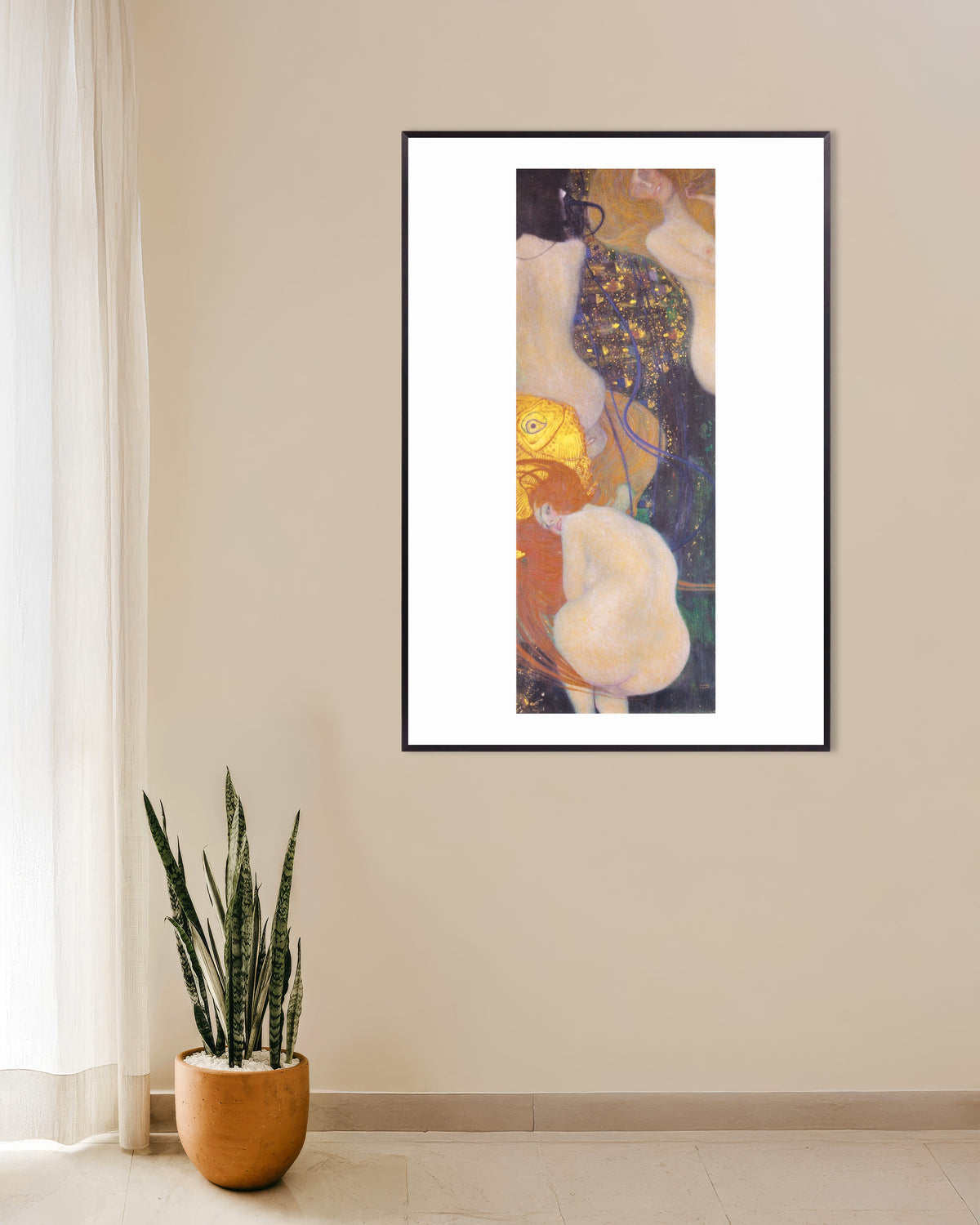 Affiche Poissons rouges (1901–1902) de Gustav Klimt, avec un cadre en métal
