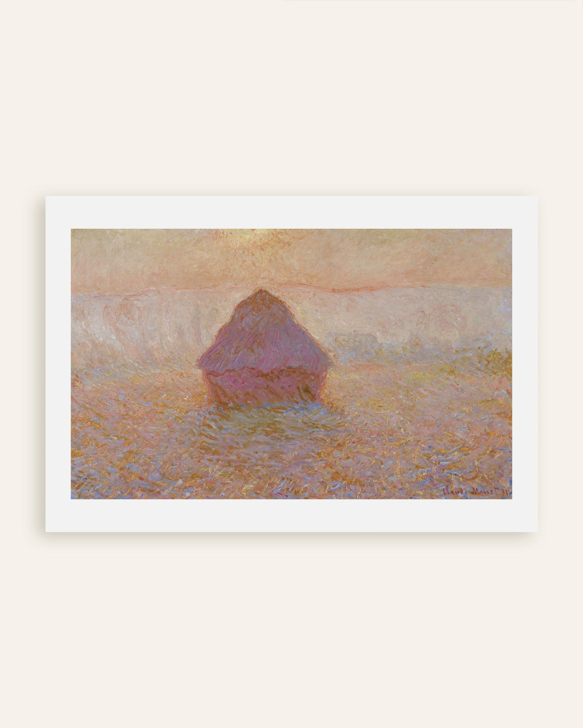 Affiche Meule, soleil dans la brume (1891) de Claude Monet, miniature