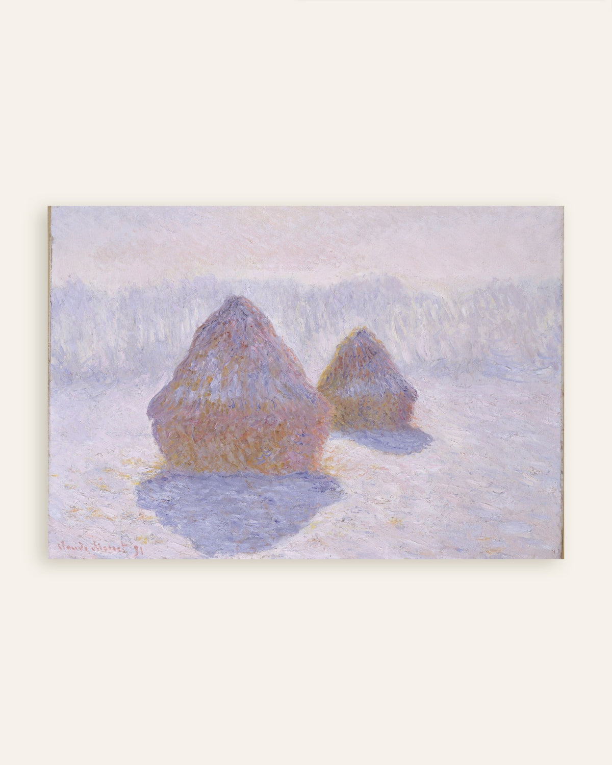 Affiche Meules, effet de neige et de soleil (1891) de Claude Monet, miniature